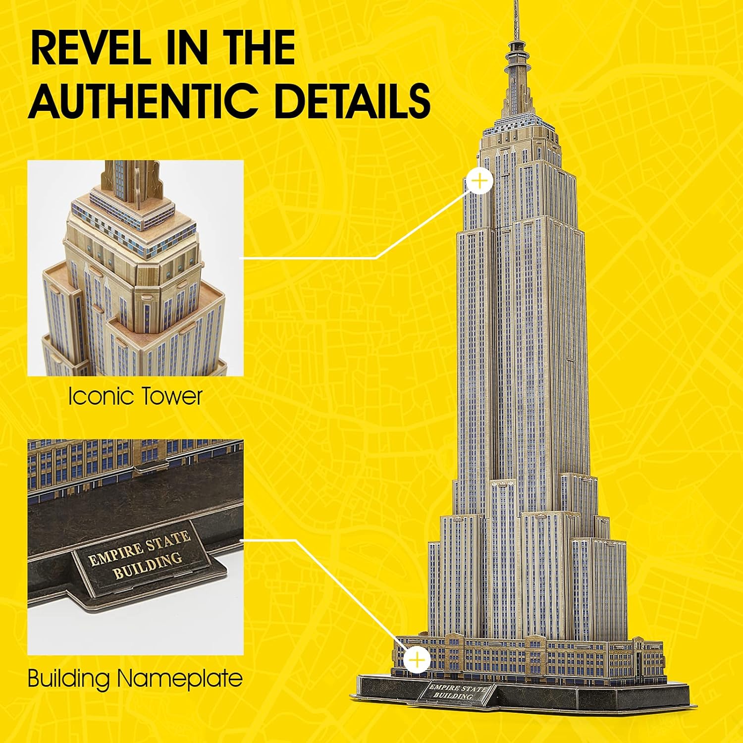 CubicFun National Geographic 3D Puzzles New York Mansion Model , The Empire State Building, with a Booklet