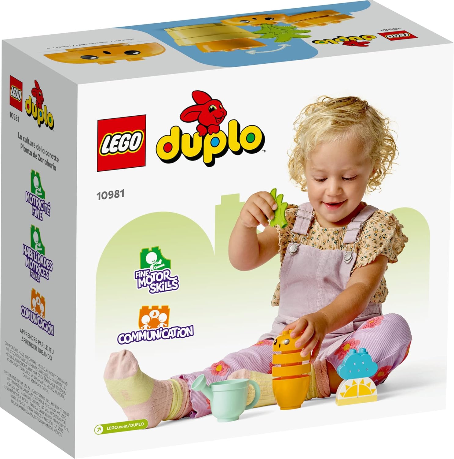 LEGO 10981 DUPLO My First Growing Carrot, Stacking Toys for Babies 1.5+ Years Old with 4 Vegetable Bricks, Learning Educational Toy for Toddlers