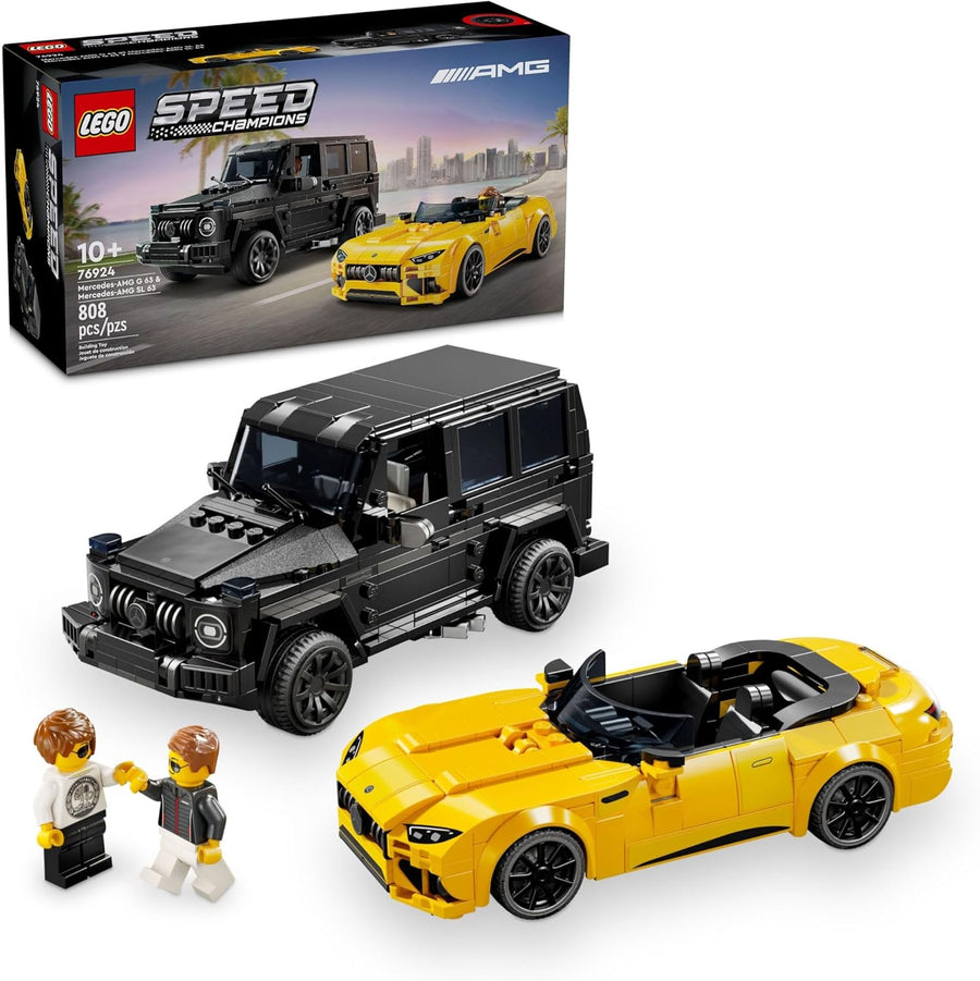 ليجو 76924 سبيد تشامبيونز سيارة مرسيدس AMG G 63 ومرسيدس AMG SL 63 F1، مجموعة مركبات فورمولا 1 للأطفال، مجموعتان للبناء 