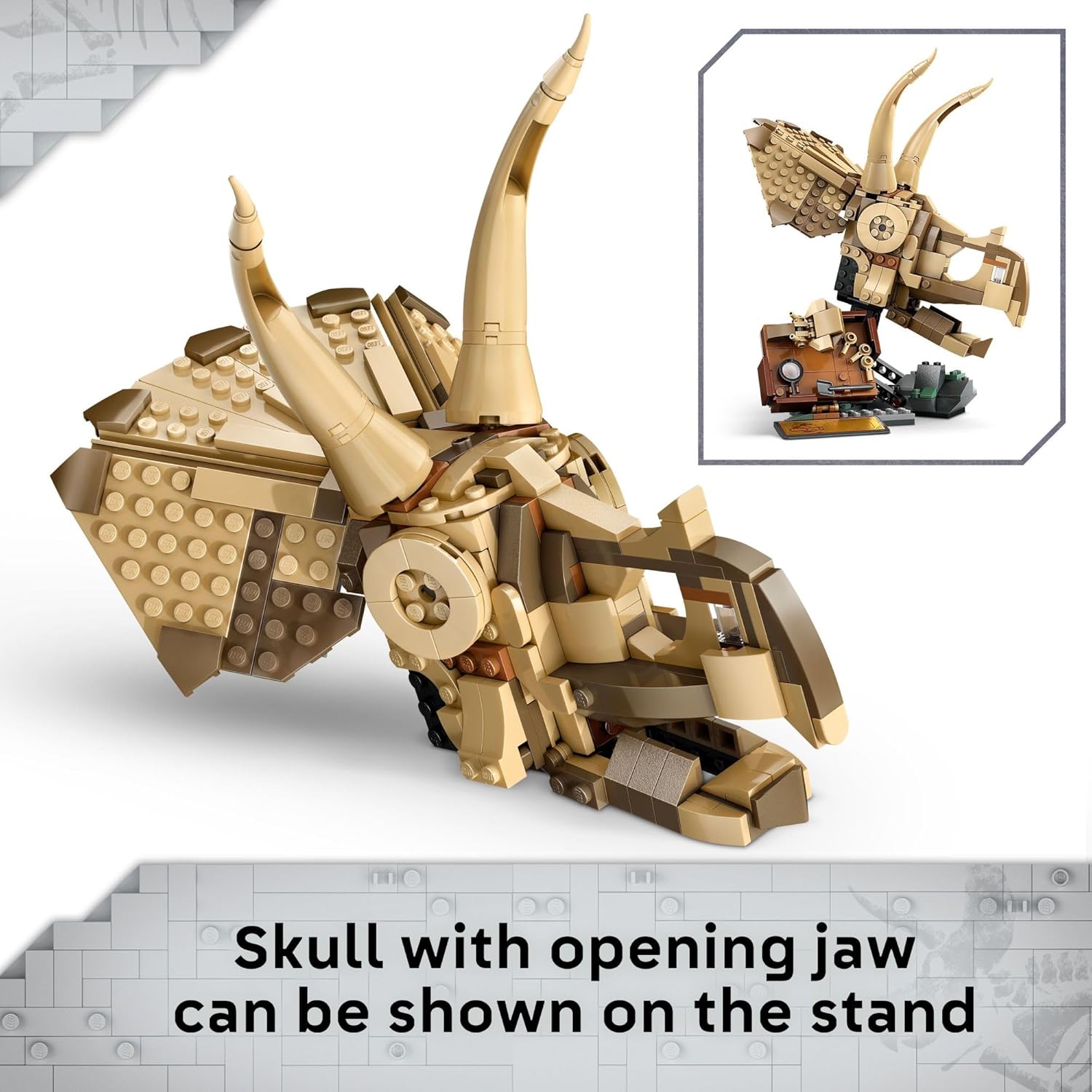 LEGO 76969 Jurassic World Dinosaur Fossils Triceratops Skull Toy - Dinosaur Toy Fossil Building Set for Kids