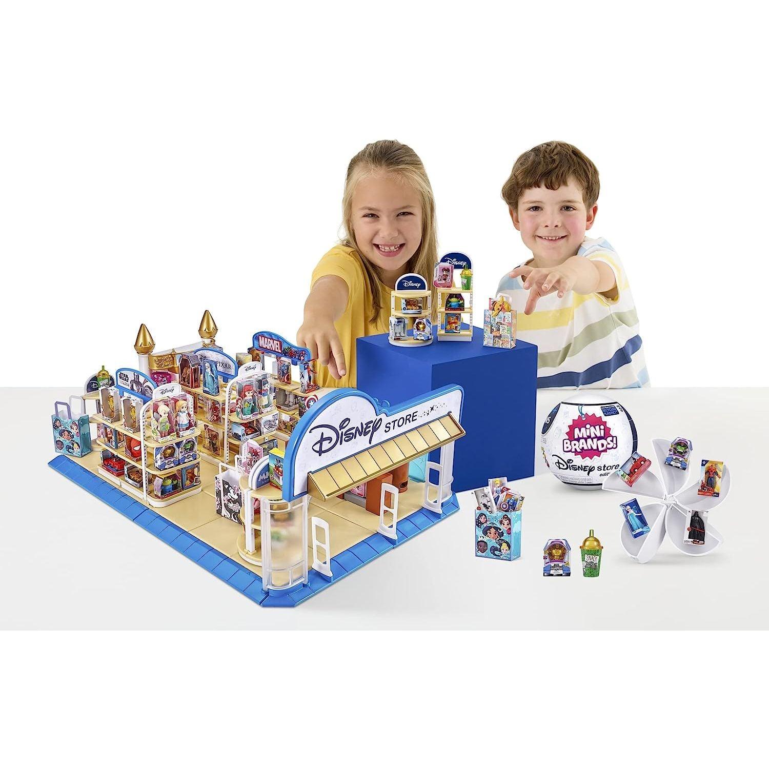 5 Surprise Mini Brands Disney Toy Store Playset by Zuru - Includes 5 Exclusive Mystery Mini's, Store and Display Mini Collectibles for Kids