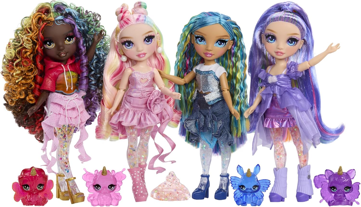 RAINBOW HIGH Rainbow Shimmers with Slime - Purple, Purple - 28cm Model Doll, with Slime Kit and Pet Squirrel, Suitable for Ages 4+