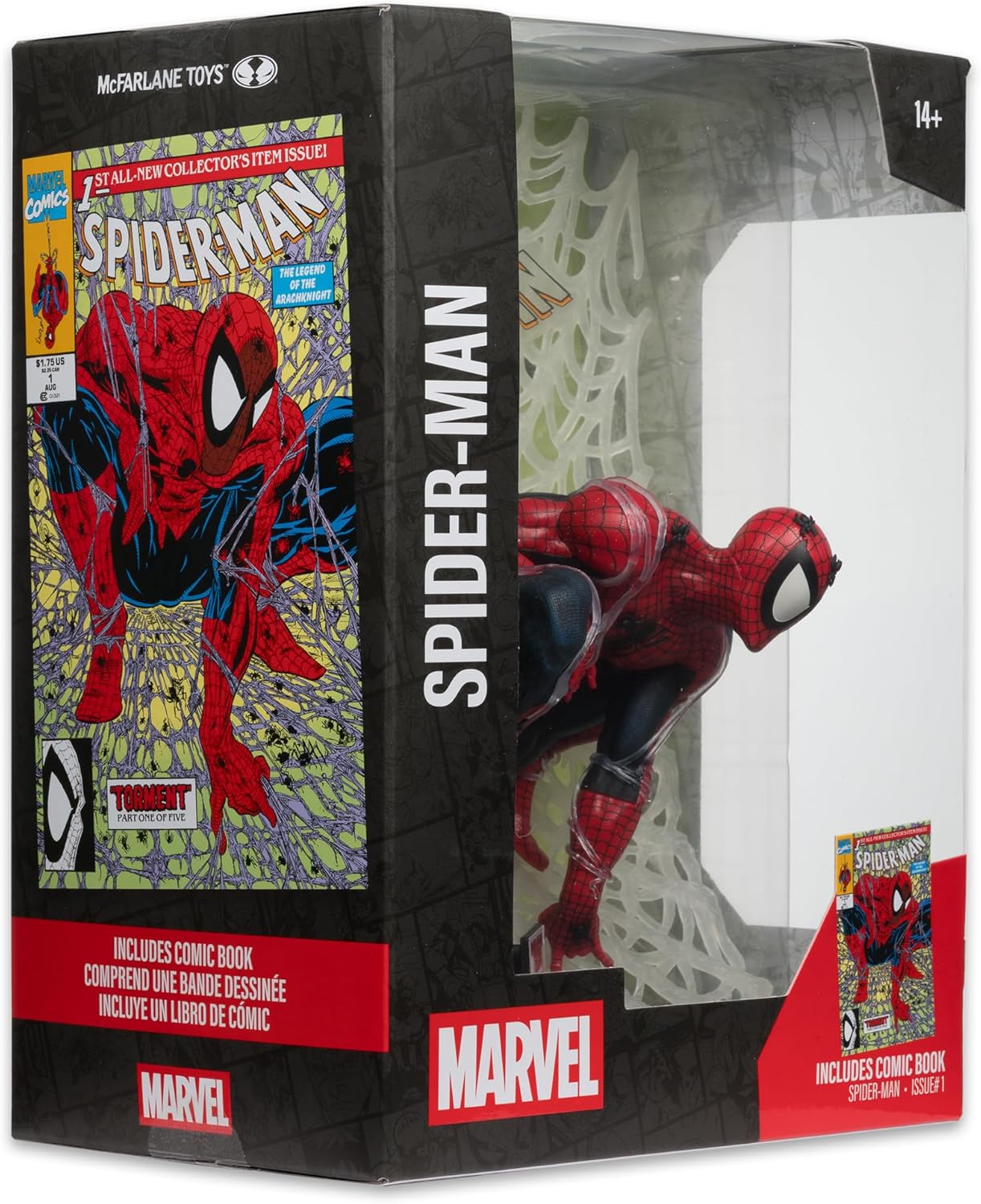 Mcfarlane Super Heroes: Marvel - Spider-Man Black Suit Scale 1:6 Wave 6 (Marvel Comics Spider-Man #1) (Platinum Edition) (CHASE)