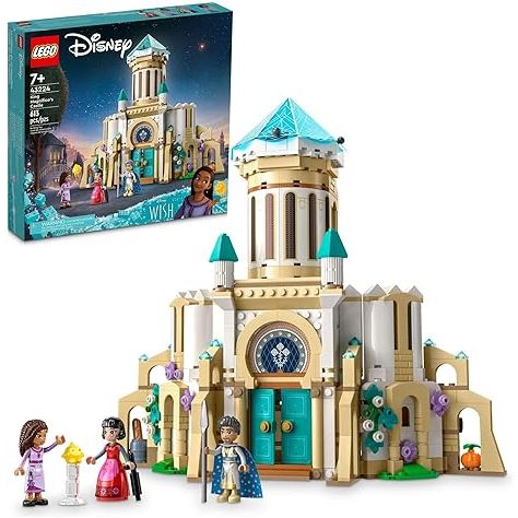LEGO Disney Wish: مجموعة ألعاب بناء قلعة الملك ماجنيفيكو 43224، مجموعة قابلة للتجميع للأطفال من سن 7 سنوات فما فوق للعب المشاهد المفضلة من فيلم ديزني، إلهام اللعب التظاهري داخل القصر
