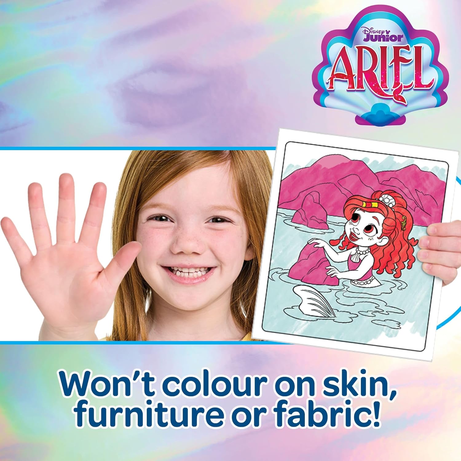 Crayola Color Wonder Colouring Kit with 18 Colouring Pages and 4 Stain Resistant Felt-Tip Pens Ariel Theme Creative Activity