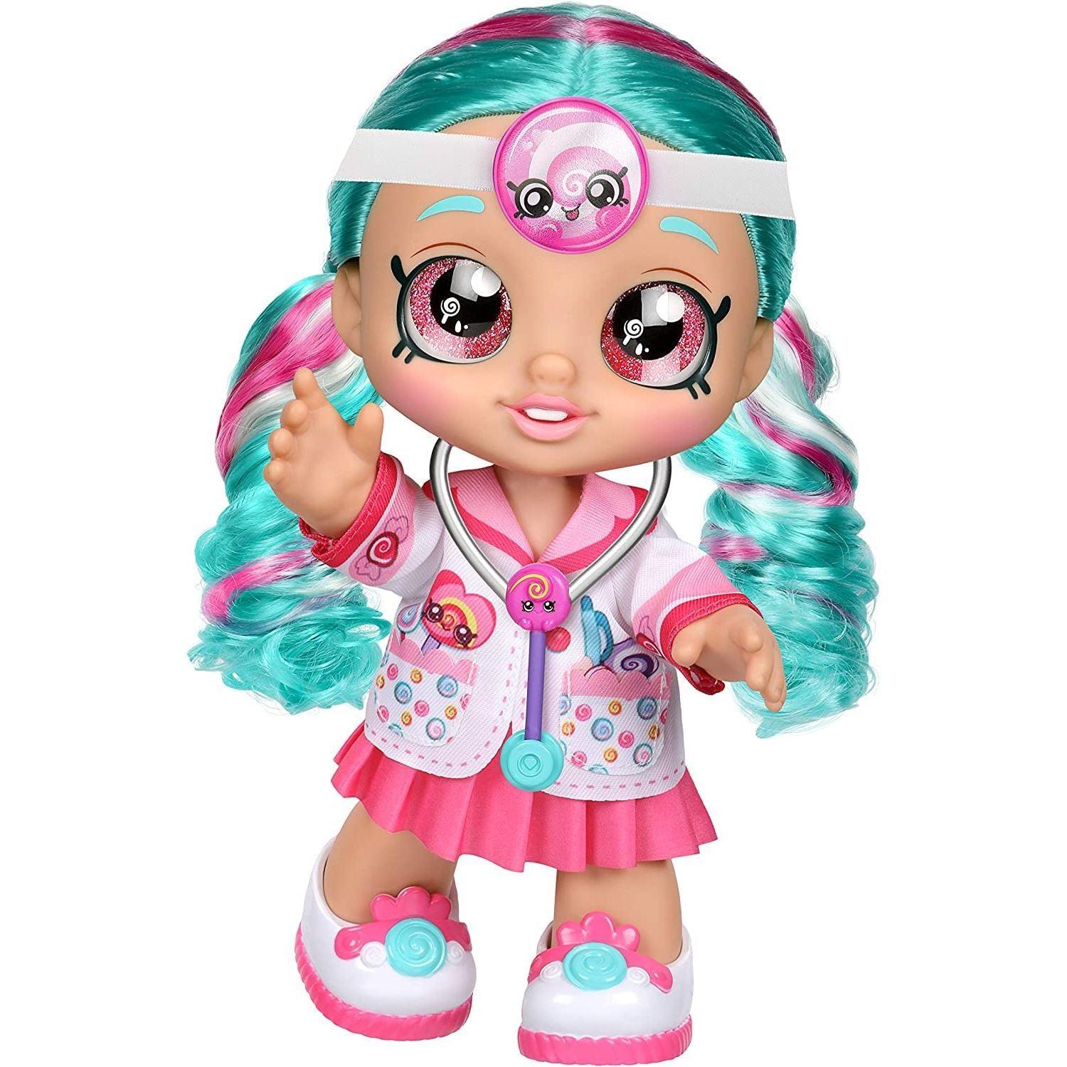 Kindi Kids Fun Time 10 Inch Doll, Dr Cindy Pops with Stethoscope and Shopkins Inspired Lollipop| Changeable Clothes and Removable Shoes - BumbleToys - 5-7 Years, Fashion Dolls & Accessories, Girls, Kindi Kids