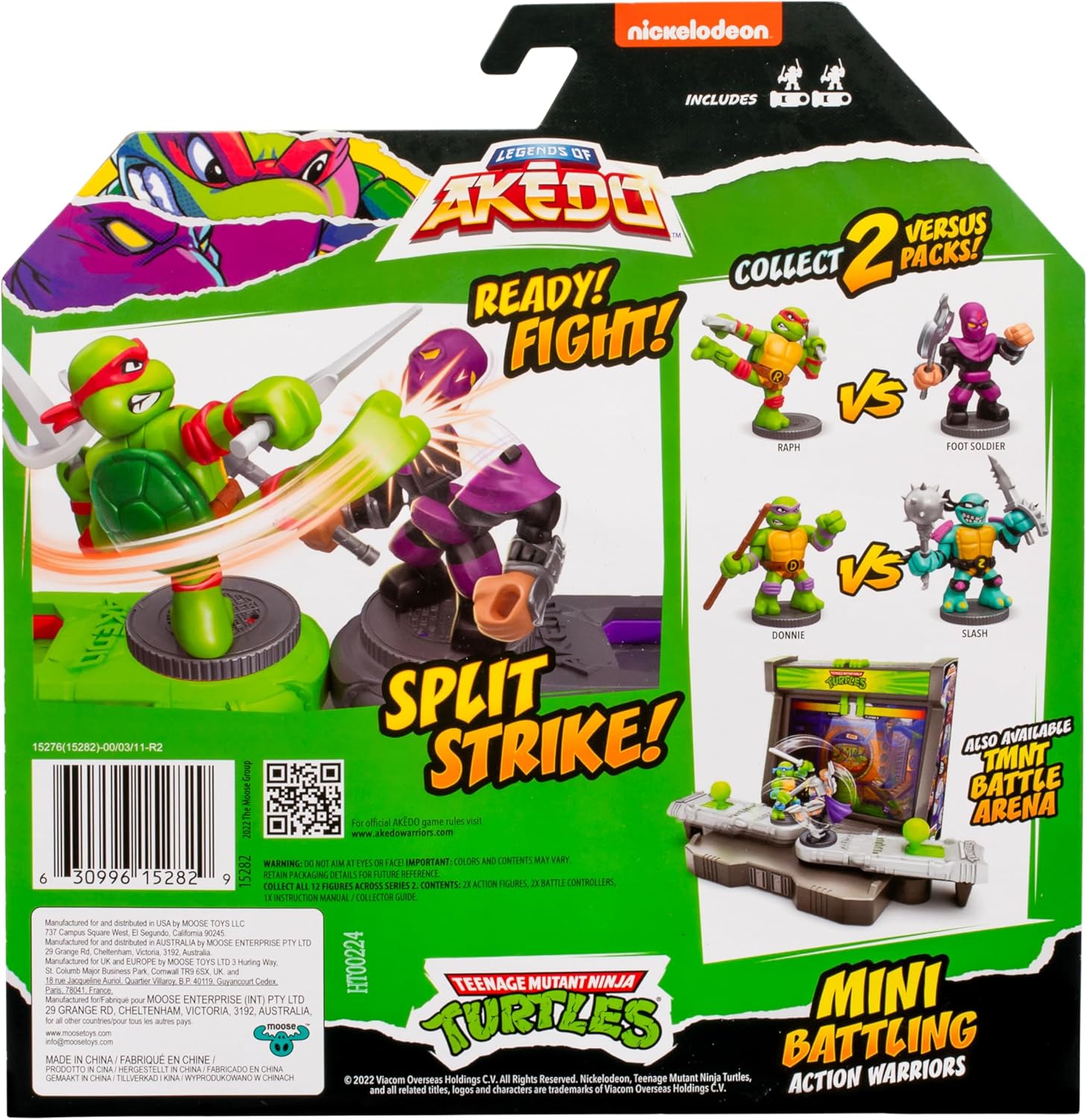 Akedo Teenage Mutant Ninja Turtles - Versus Pack Raph Versus Foot Soldier, Includes 2 Mini Battling Figures