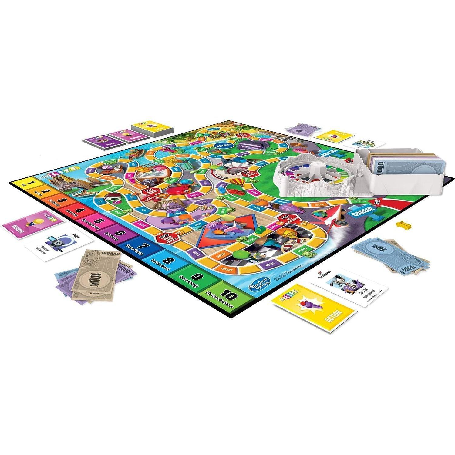 Hasbro Gaming The Game of Life Game, Family Board Game for 2-4 Players, Indoor Game for Kids Ages 8 and Up, Pegs Come in 6 Colors - BumbleToys - 8-13 Years, Boys, Card & Board Games, Girls, Puzzle & Board & Card Games