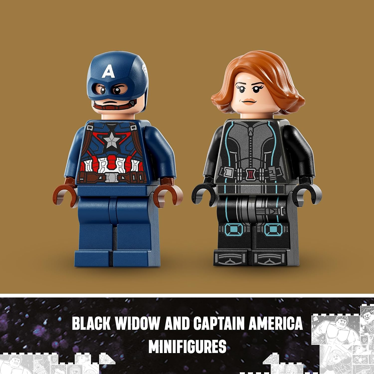 LEGO 76260 Marvel Black Widow & Captain America Motorcycles Buildable Marvel Toy - 130 PCS