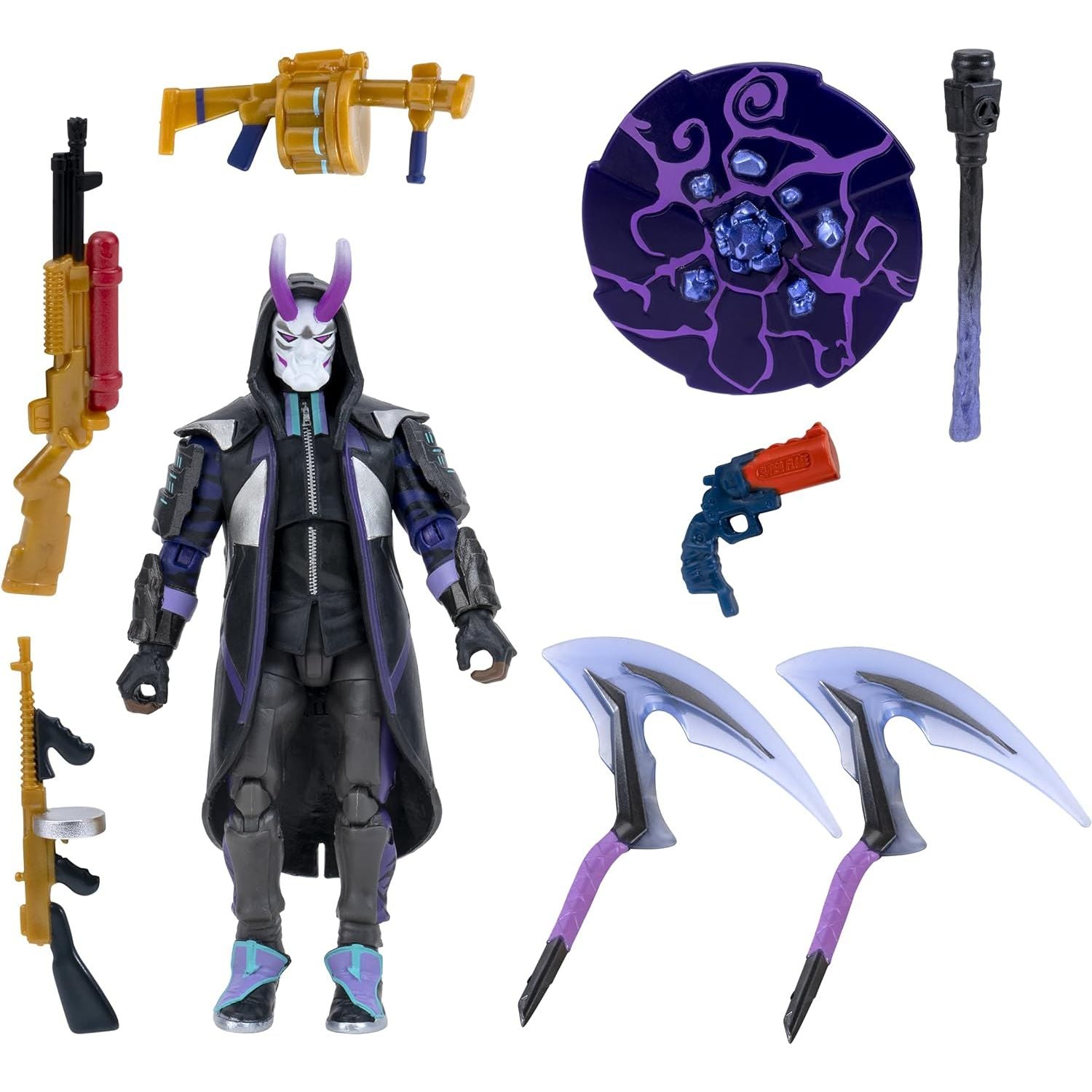 Fortnite Hot Drop Assortment, with 4-inch Fade-Masked Figure, Harvesting Tools, Umbrella, Back Bling, and Weapons