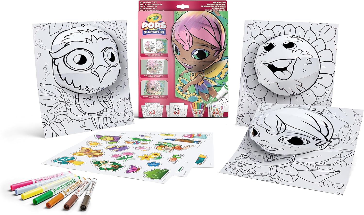 Crayola Pops 3D  Enchanted Art Set with 7 Markers