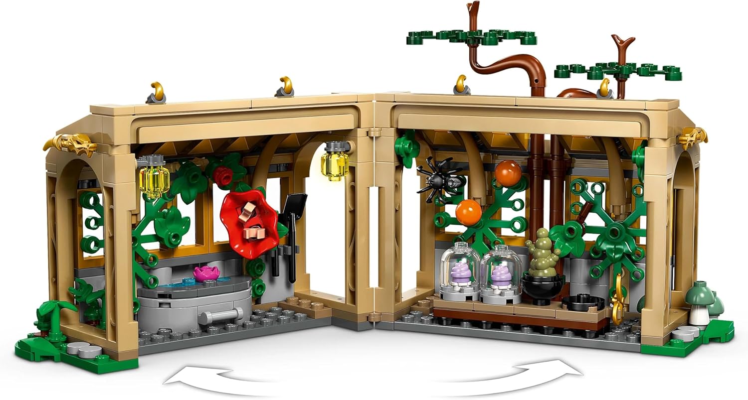 LEGO Harry Potter Hogwarts Castle: Herbology Class Set with Neville Longbottom, Hermione Granger & Prof. Sprout Minifigures - incl. 3 Mandrake Toy Plants - Gift for 8+ Year Old Girls & Boys - 76445