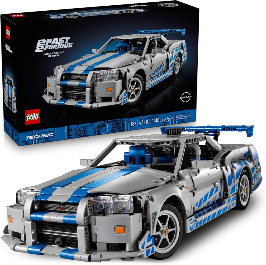 LEGO 42210 Technic 2 Fast 2 Furious Nissan Skyline GT-R (R34) Car - DIY Kit and Building Set for Adults