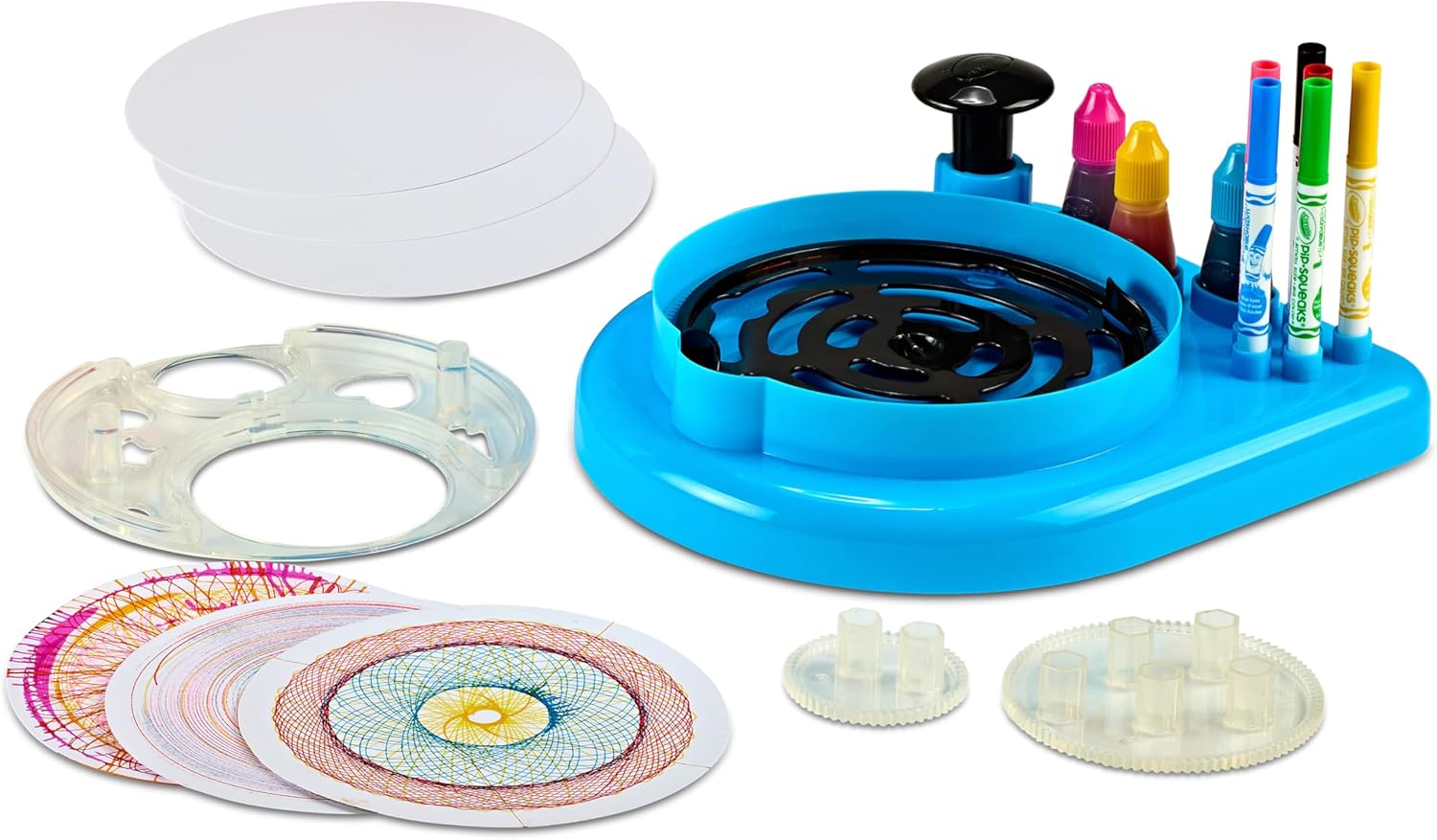 CRAYOLA Spin N Spiral Art Station | 2-in-1 Art Station with Storage | Create Spiro Art and Spin Inky Designs | Ages 6+