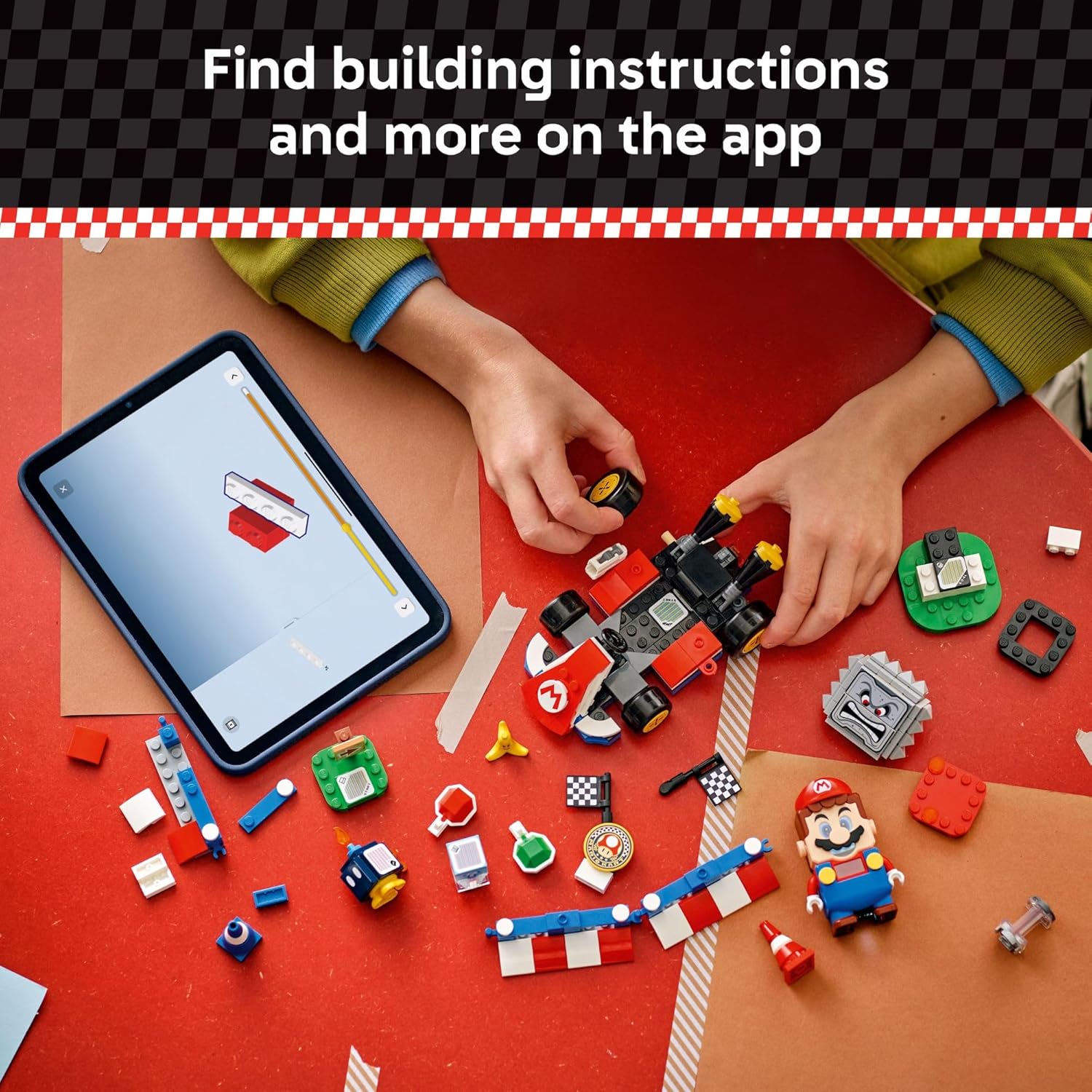 LEGO Super Mario: Mario Kart – لعبة سباق سيارات ماريو التفاعلية والسيارة القياسية - مجموعة ألعاب سباق تخيلية للأولاد والبنات، الأعمار 7+ - فكرة هدية عيد ميلاد للأطفال - 72043