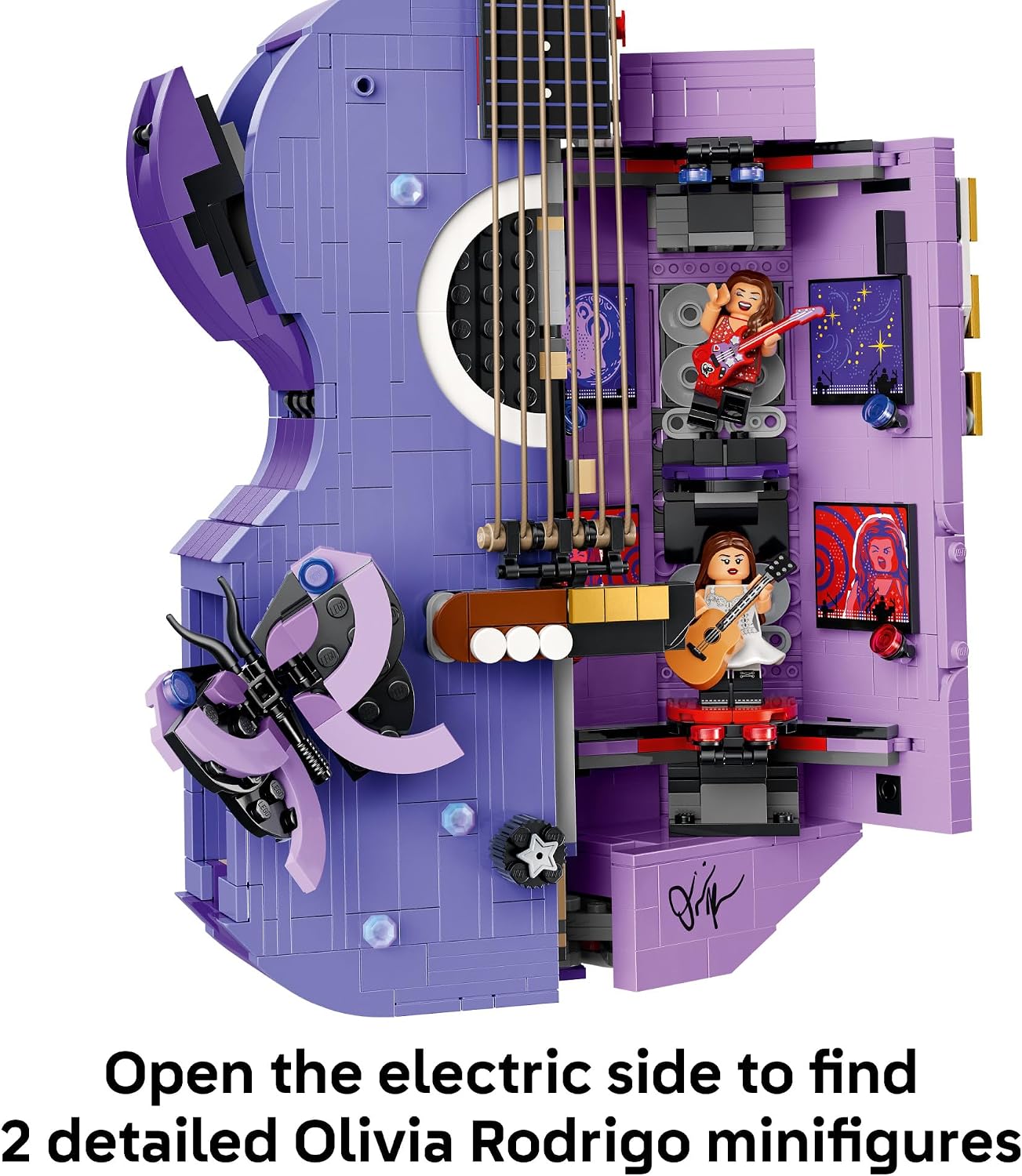 LEGO Editions Olivia Rodrigo's Dual Guitar 43031 | Collectible Building Toy, Olivia Rodrigo Minifigure - 43031