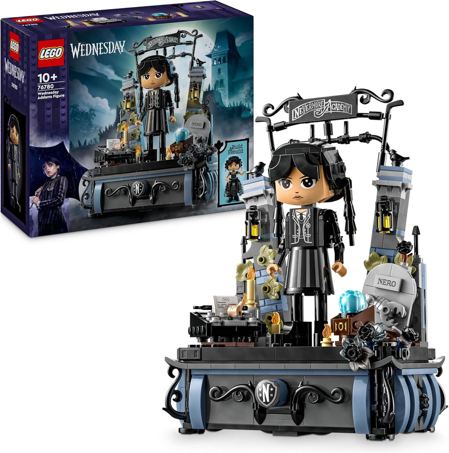LEGO Wednesday Addams Figure - Building Toy for Kids, Girls & Boys, Ages 10+ - Collectible Wednesday Addams Doll with Display for Fans - Gift Idea for Birthday - 76780