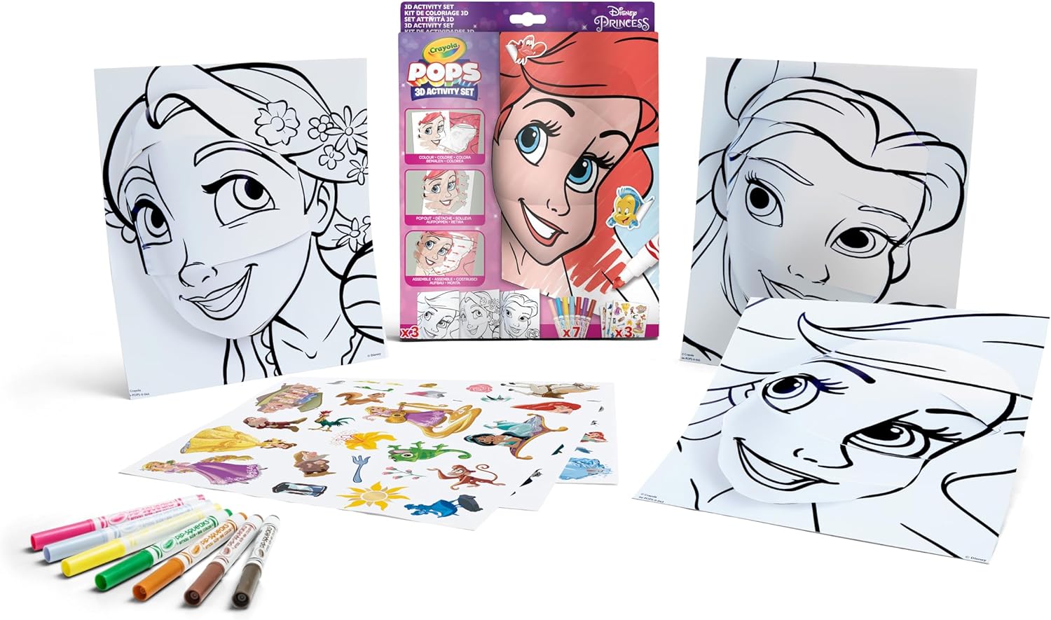 Crayola Pops 3D Mermaid Art Set with 7 Markers