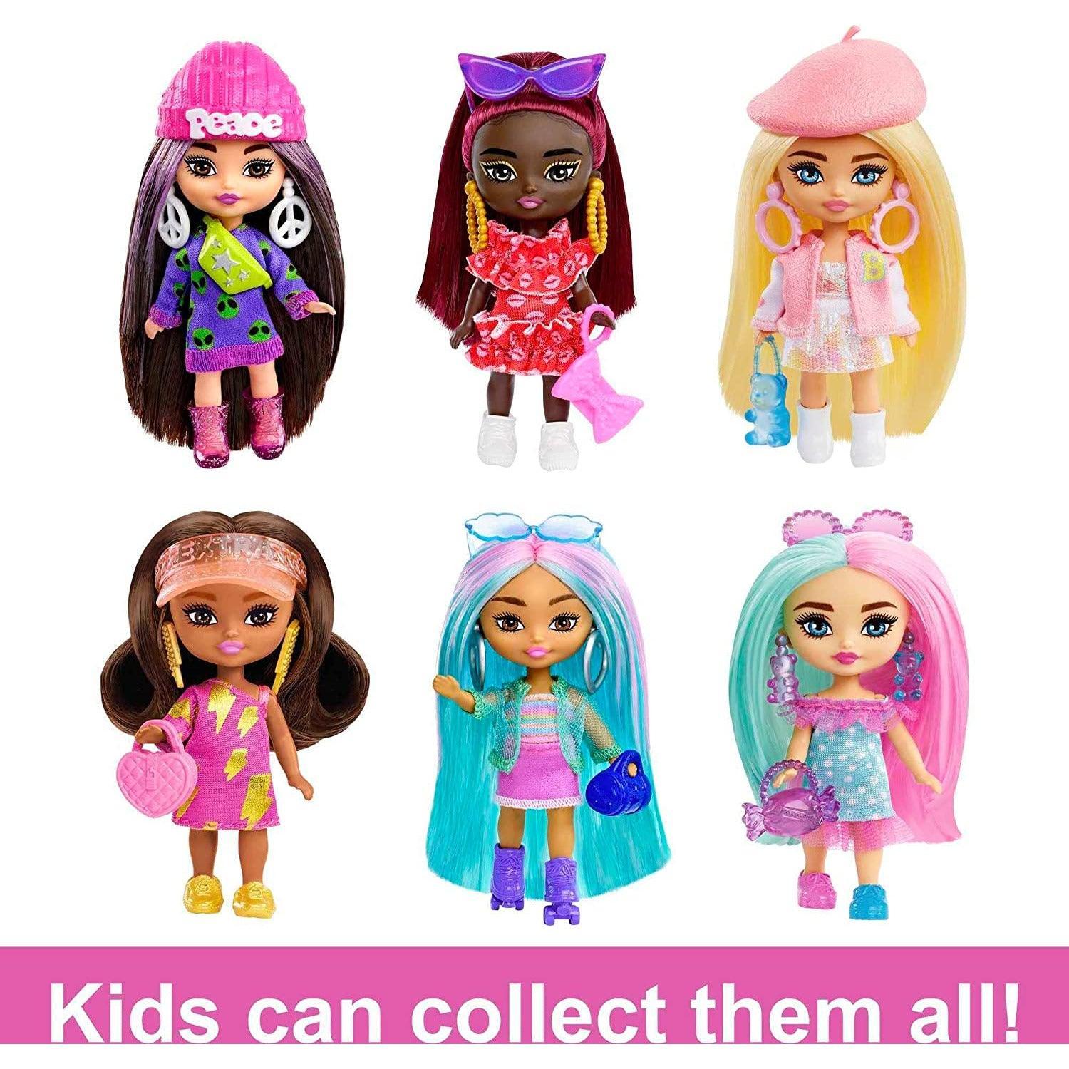 Barbie Extra Mini Minis Doll with Blue Hair, Sporty Outfit, Roller Skates & Accessories & Stand, 3.25-Inch - BumbleToys - 5-7 Years, Barbie, Barbie Extra, Dolls, Fashion Dolls & Accessories, Girls, Miniature Dolls & Accessories, OXE, Pre-Order