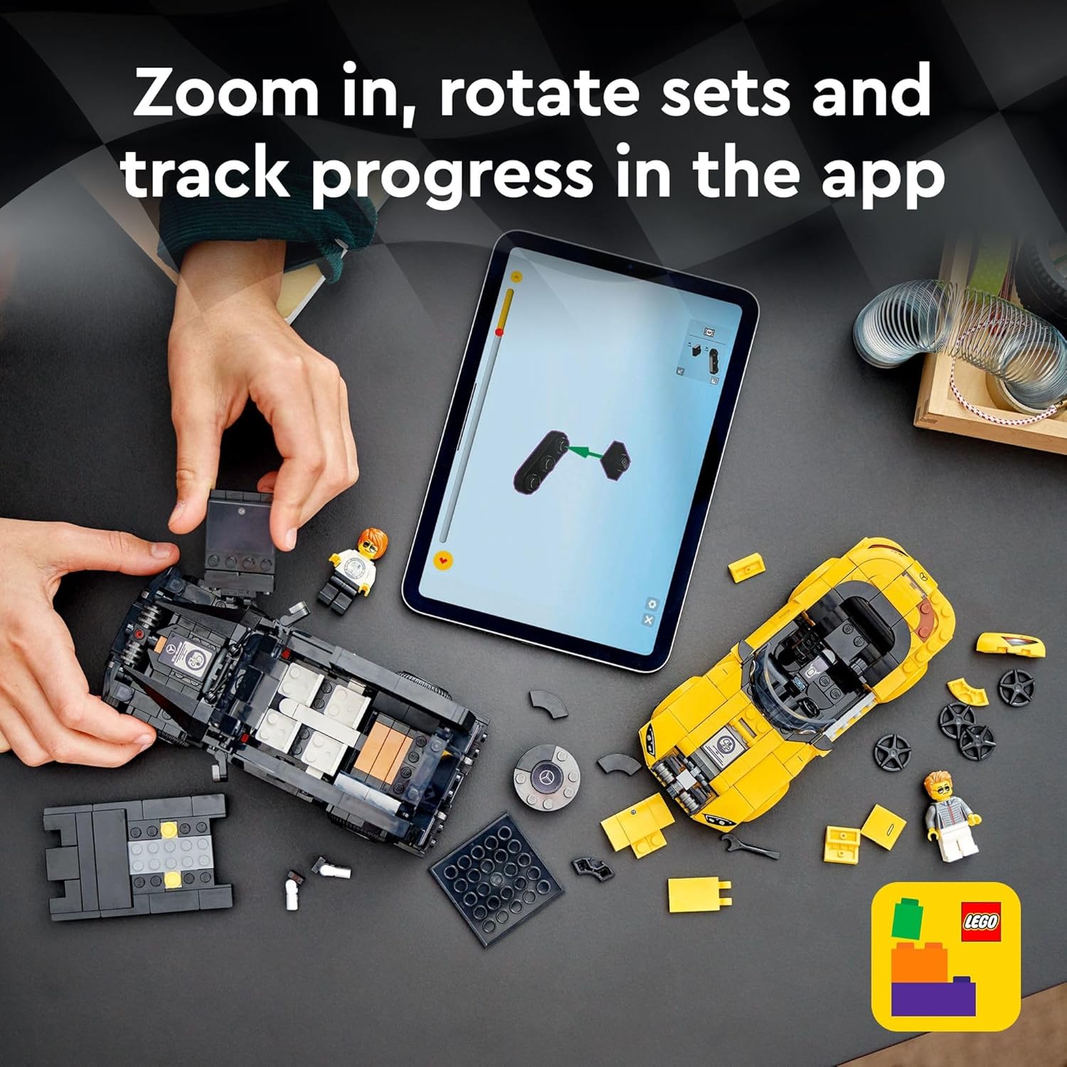 ليجو 76924 سبيد تشامبيونز سيارة مرسيدس AMG G 63 ومرسيدس AMG SL 63 F1، مجموعة مركبات فورمولا 1 للأطفال، مجموعتان للبناء 