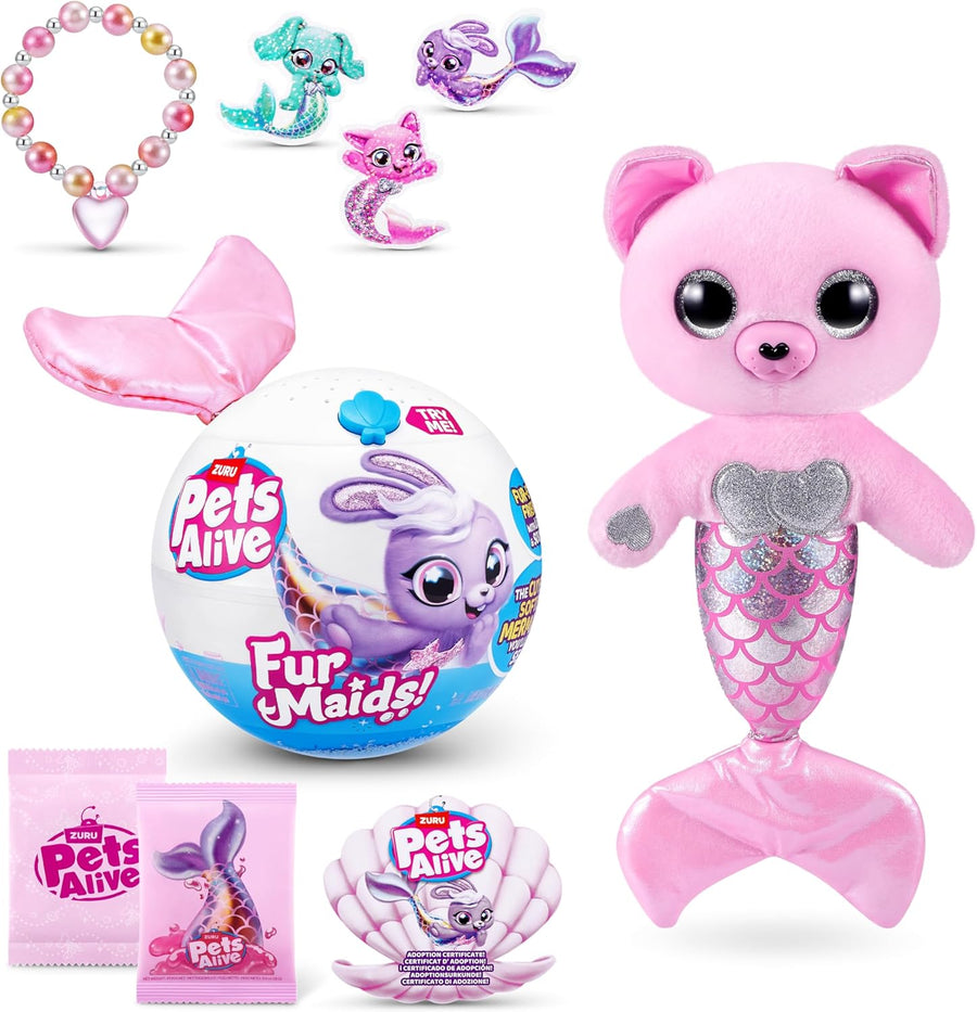 Pets Alive Furmaids by ZURU Mermaid Plush Interactive Lights Sounds Girls Toy