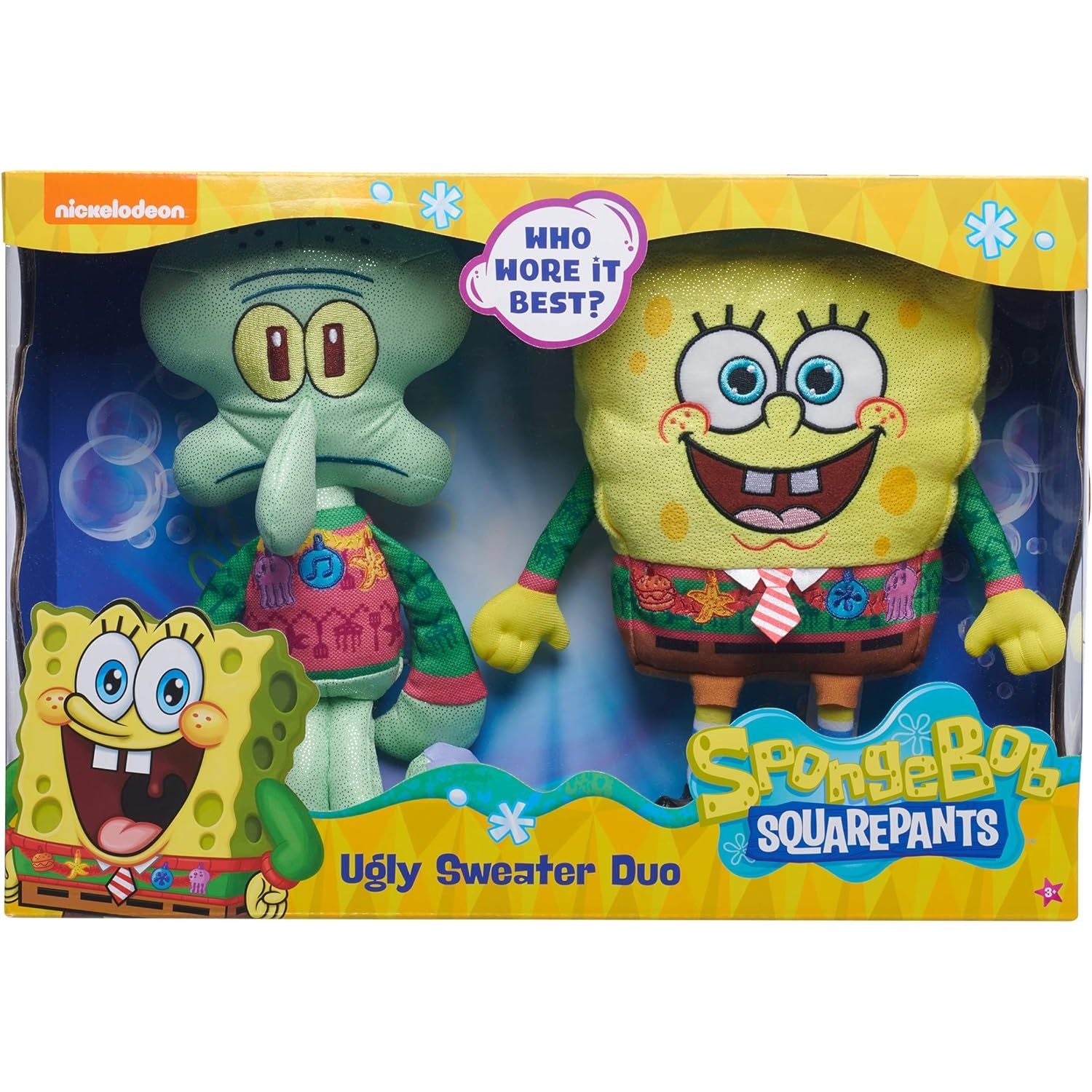 SpongeBob SquarePants Ugly Sweater Duo, Includes SpongeBob & Squidward, Kids Toys