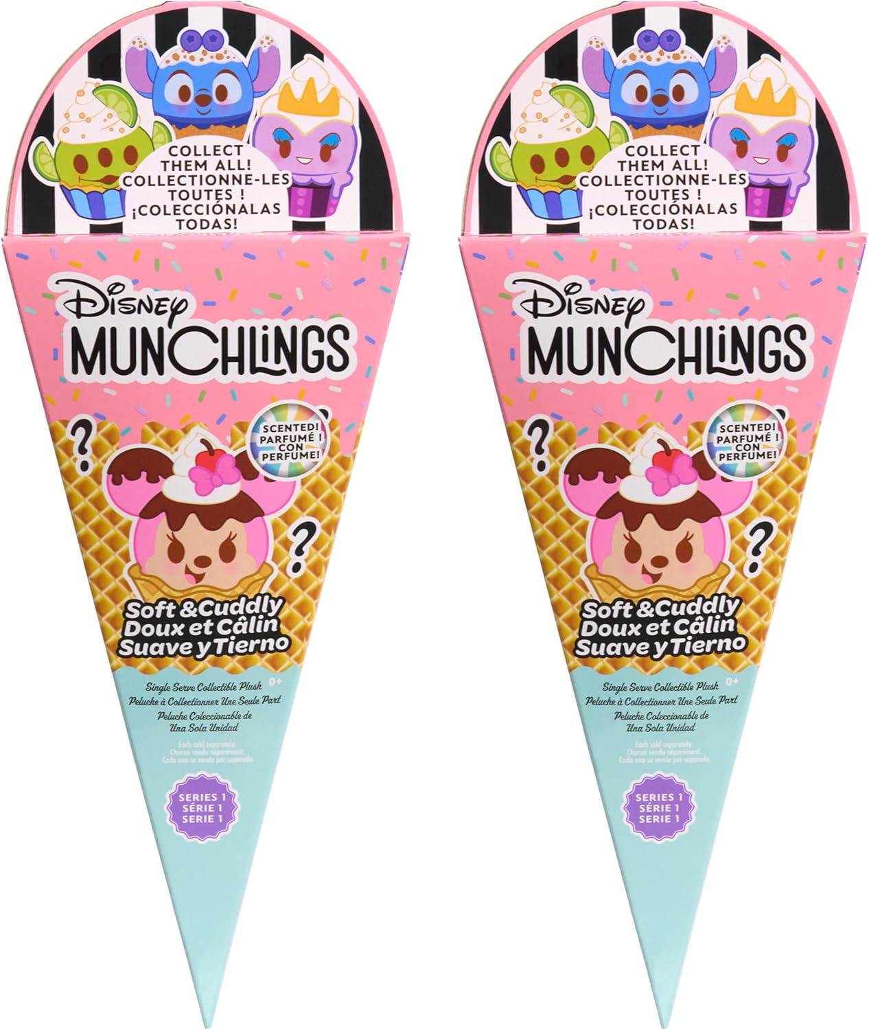 Just Play Disney Munchlings Single Serve Scented Collectible Plush 2-Pack, Kids Toys for Ages 0