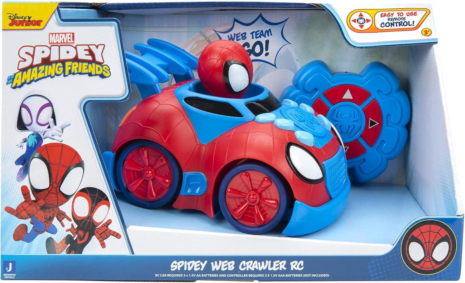 Disney Junior Marvel Spidey and His Amazing Friends Web Crawler RC - Remote-Controlled Vehicle - Spidey