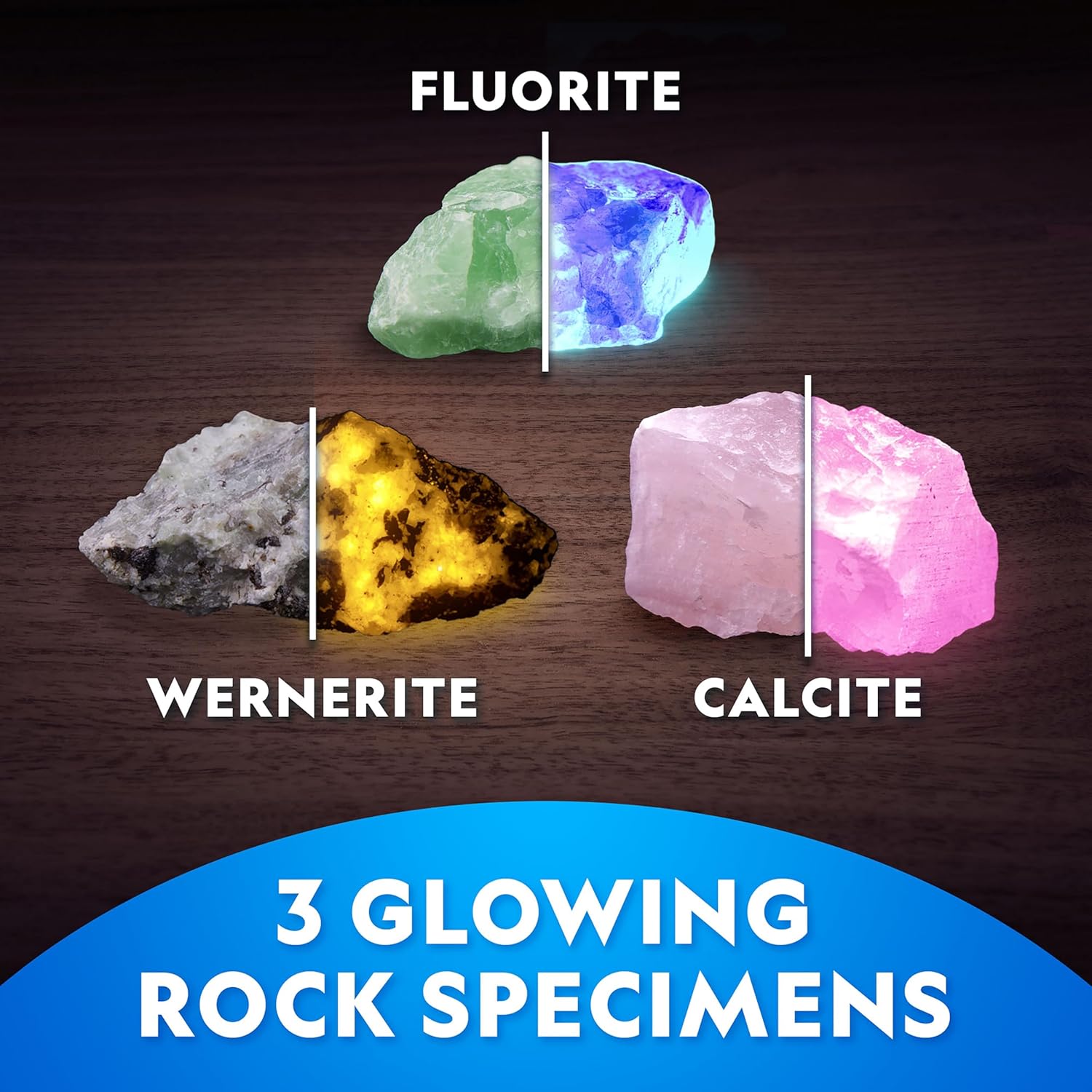 National Geographic Glow in The Dark Dig Kit - Excavate 6 Glow in The Dark Rocks & Dinosaurs from a Glowing Brick, Rock Collection, Science Kits for Kids, Rock Kit for Kids, STEM Kits