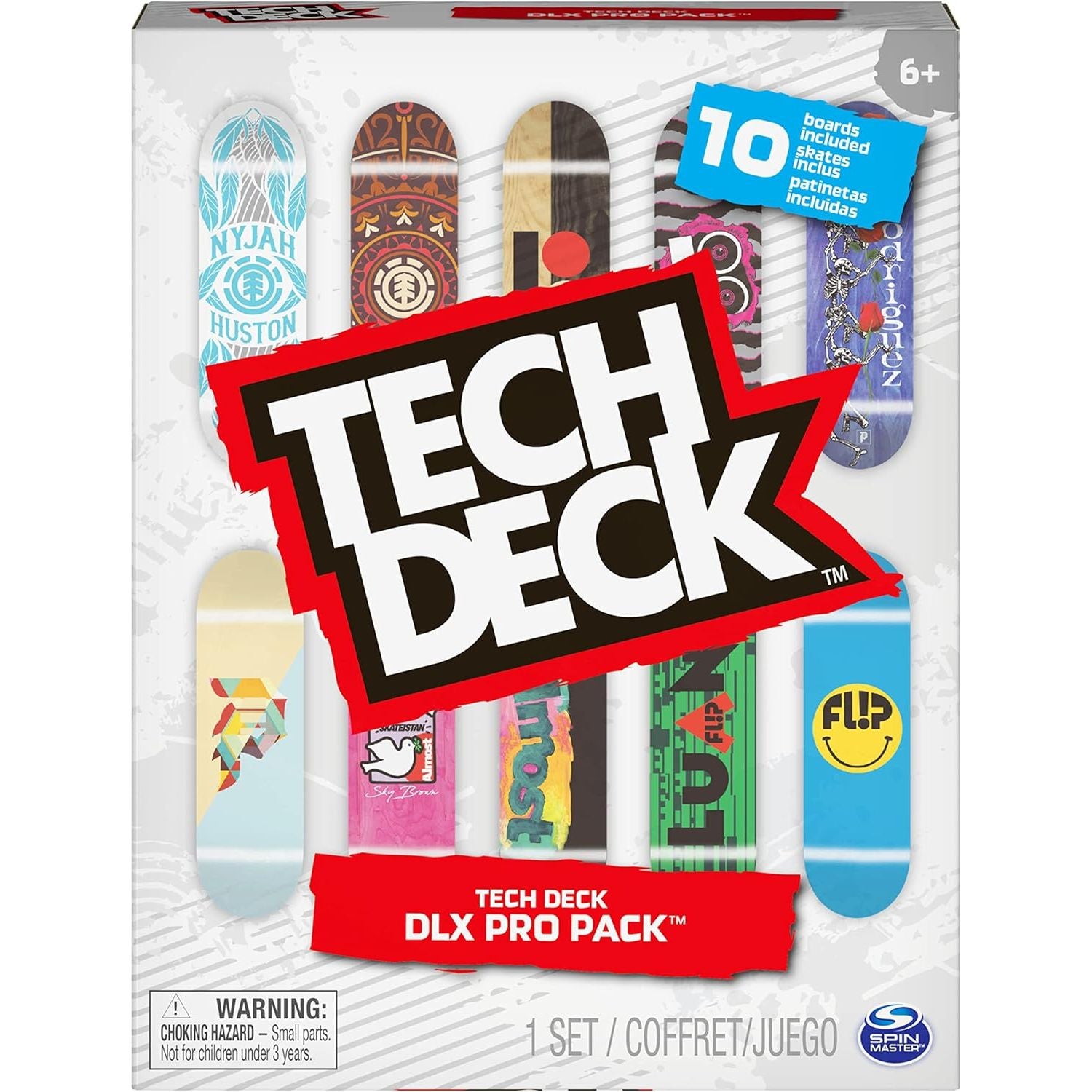 TECH DECK، DLX Pro 10 عبوات من لوحات الأصابع القابلة للتجميع، لمحبي التزلج