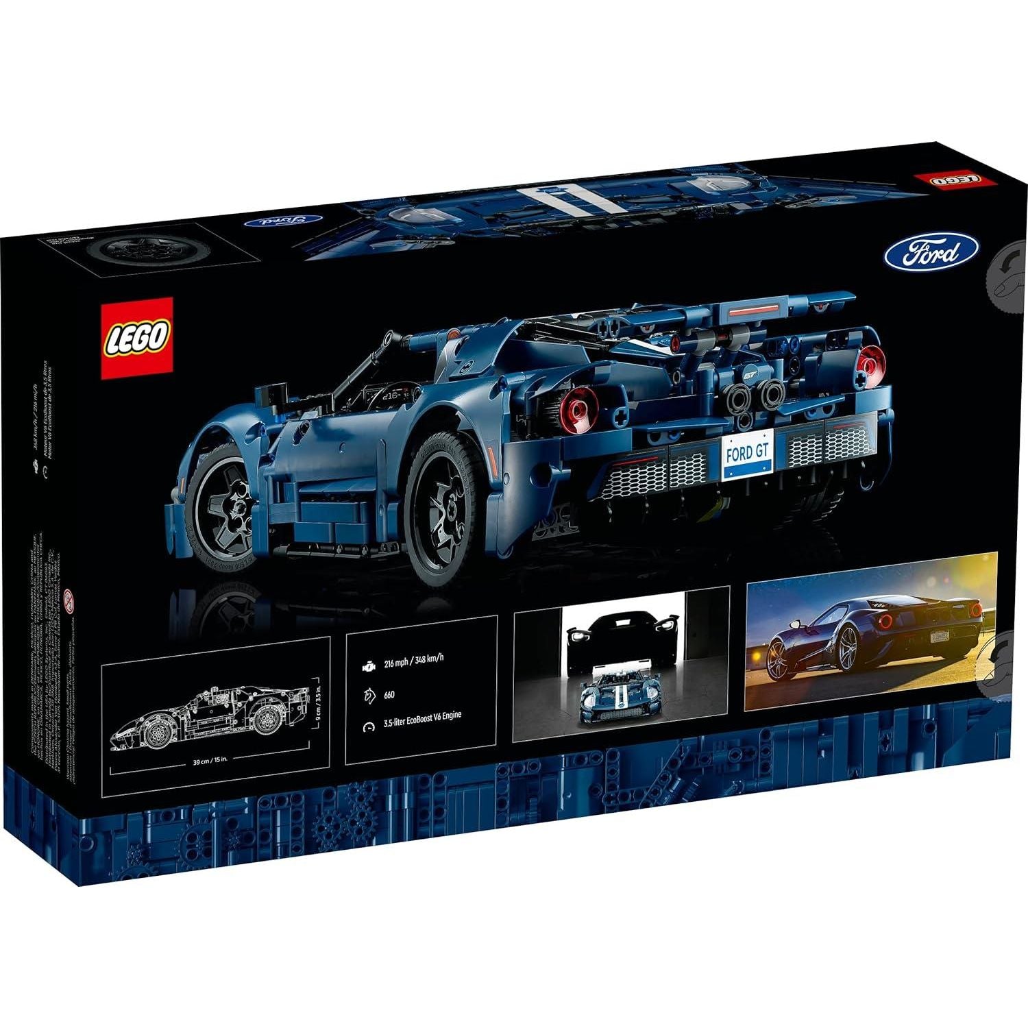 LEGO 42154 Technic Ford GT Car Model Kit for Adults to Build, Collectible Set, 1:12 Scale Supercar with Authentic Features, Gift Idea That Fuels Creativity and Imagination