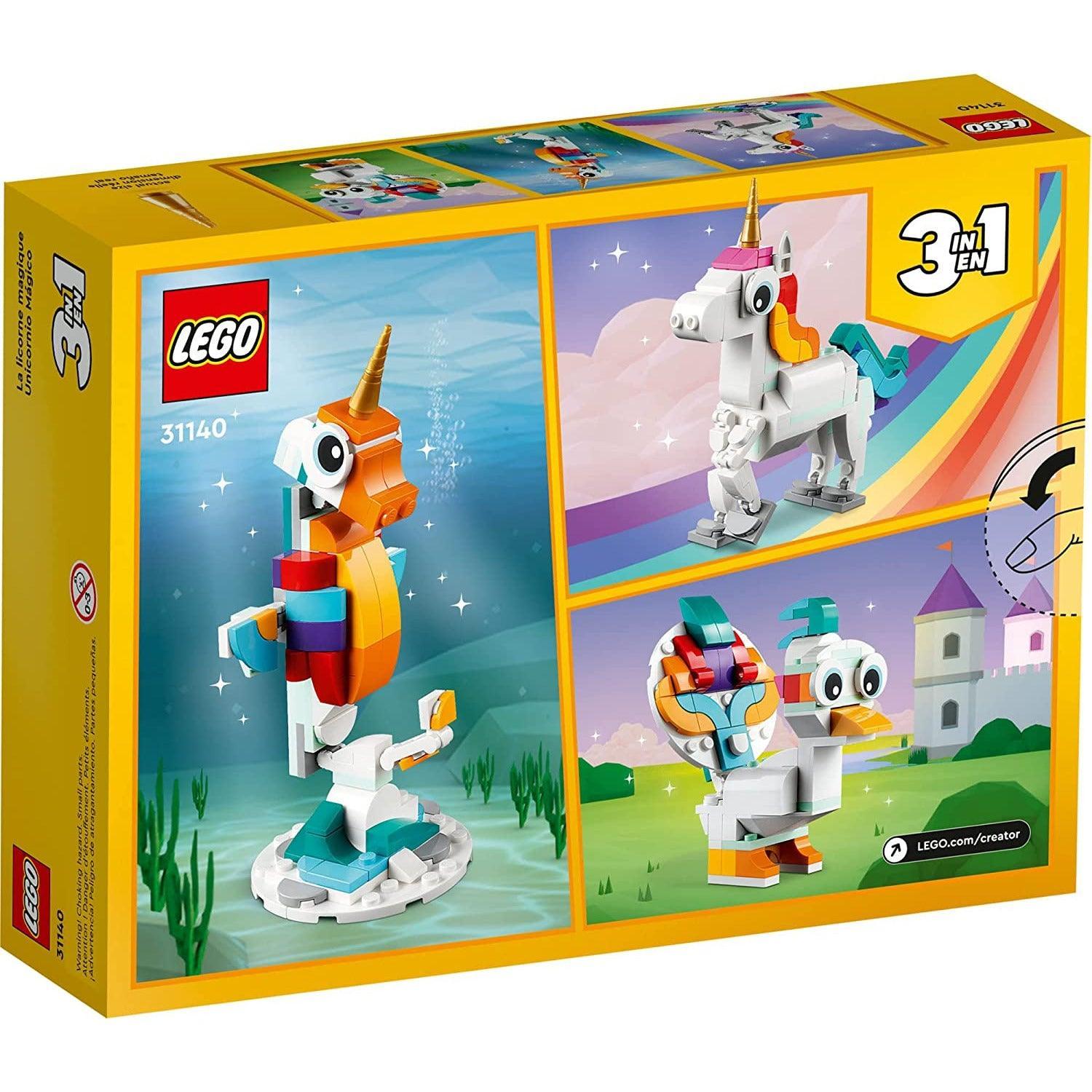 LEGO 31140 Creator 3 in 1 Magical Unicorn Toy to Seahorse to Peacock - BumbleToys - 5-7 Years, Boys, Creator, Creator 3In1, LEGO, OXE, Pre-Order