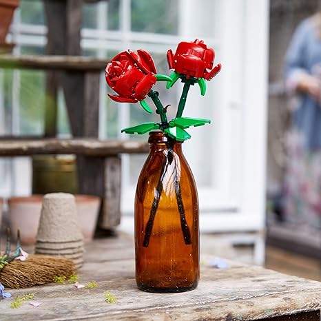 مجموعة بناء الورود 40460 من ليجو، هدية فريدة لعيد الحب، مجموعة نباتية، هدية للبناء معًا