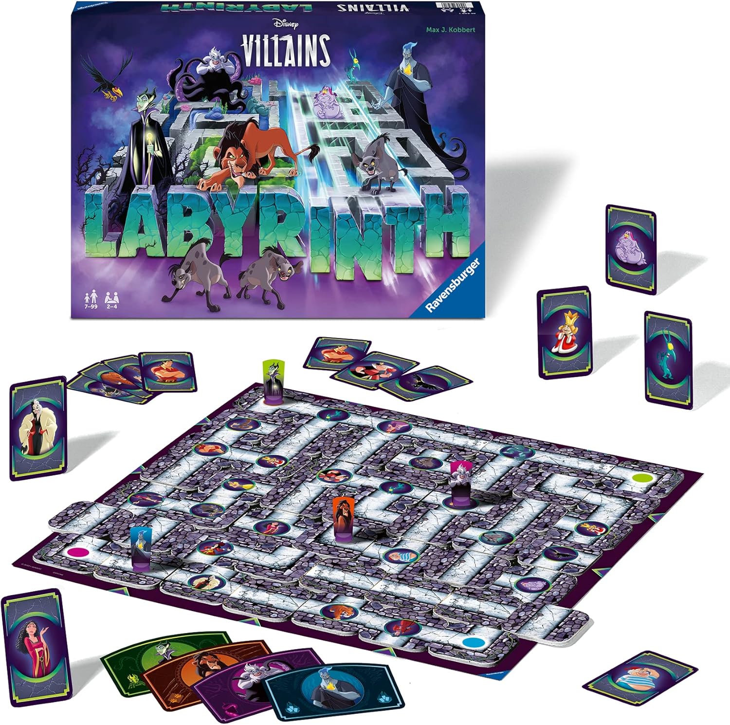 Ravensburger Disney Villains Labyrinth Board Game - Engaging Family Fun for Ages 7 and Up - Dynamic Maze Puzzle