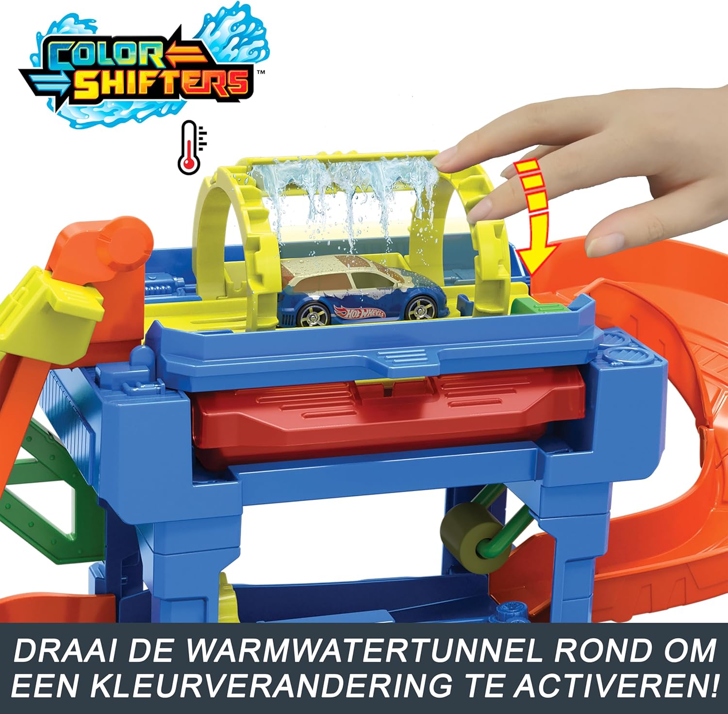 Mattel Hot Wheels City Tunnel Twist Car Wash & Color Shifters Vehicle in 1:64 Scale