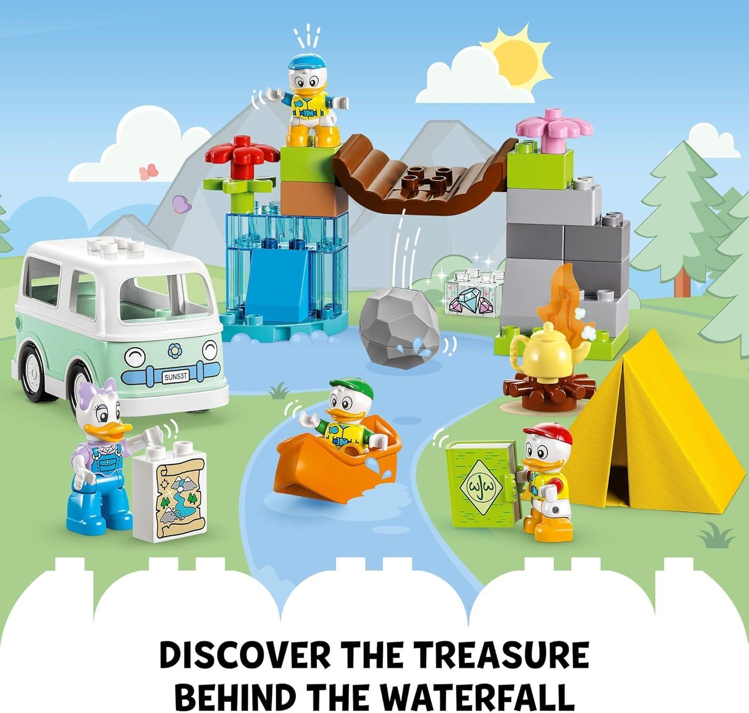 LEGO 10997 DUPLO Disney Mickey and Friends Camping Adventure Toddler Building Toy Set, Features 4 DUPLO Toy Figures: Daisy Duck, Huey, Dewey and Louie to Inspire Creative Role Play