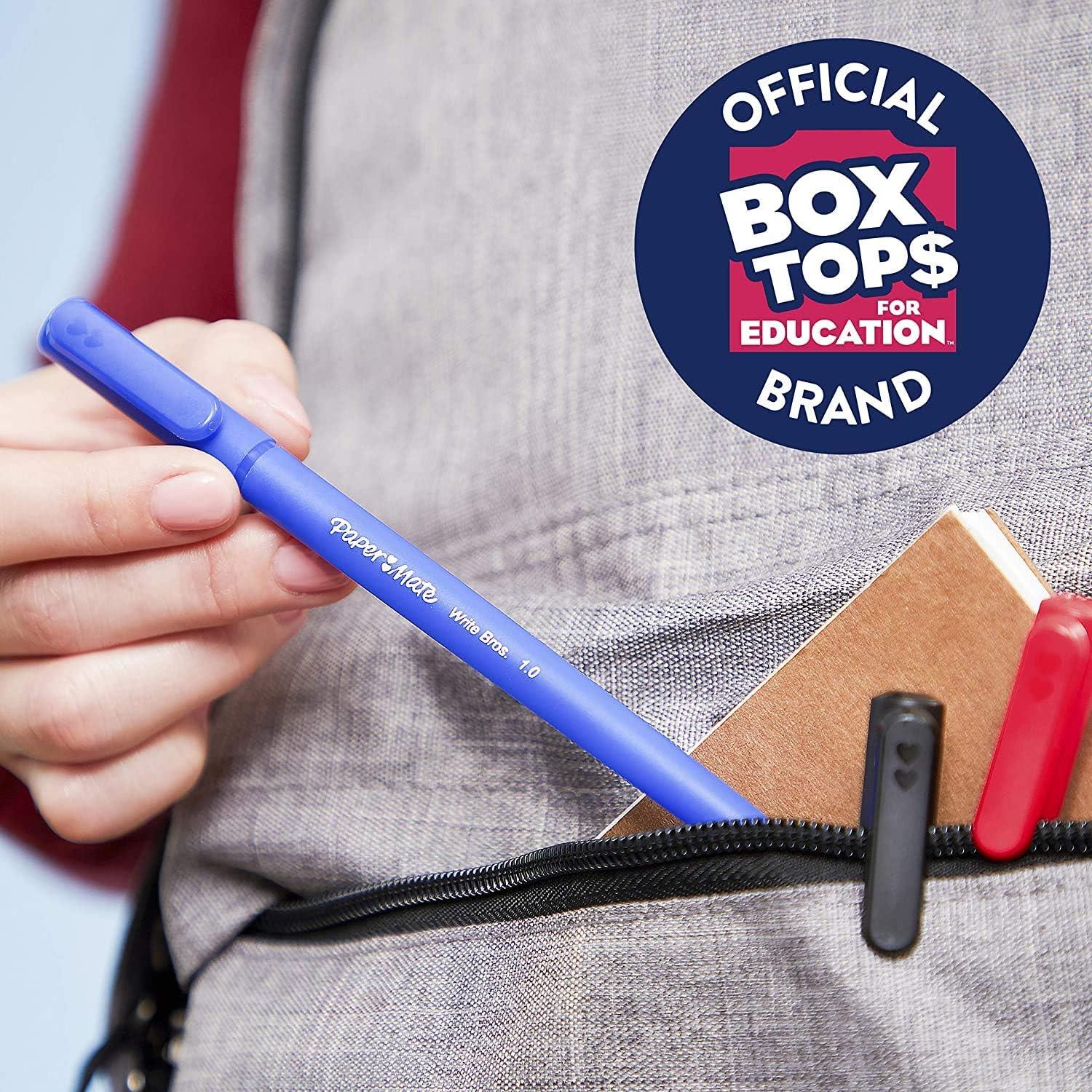 أقلام حبر جاف من Paper Mate، أقلام حبر زرقاء من Write Bros.، متوسطة الرأس (1.0 مم)، 60 قلمًا