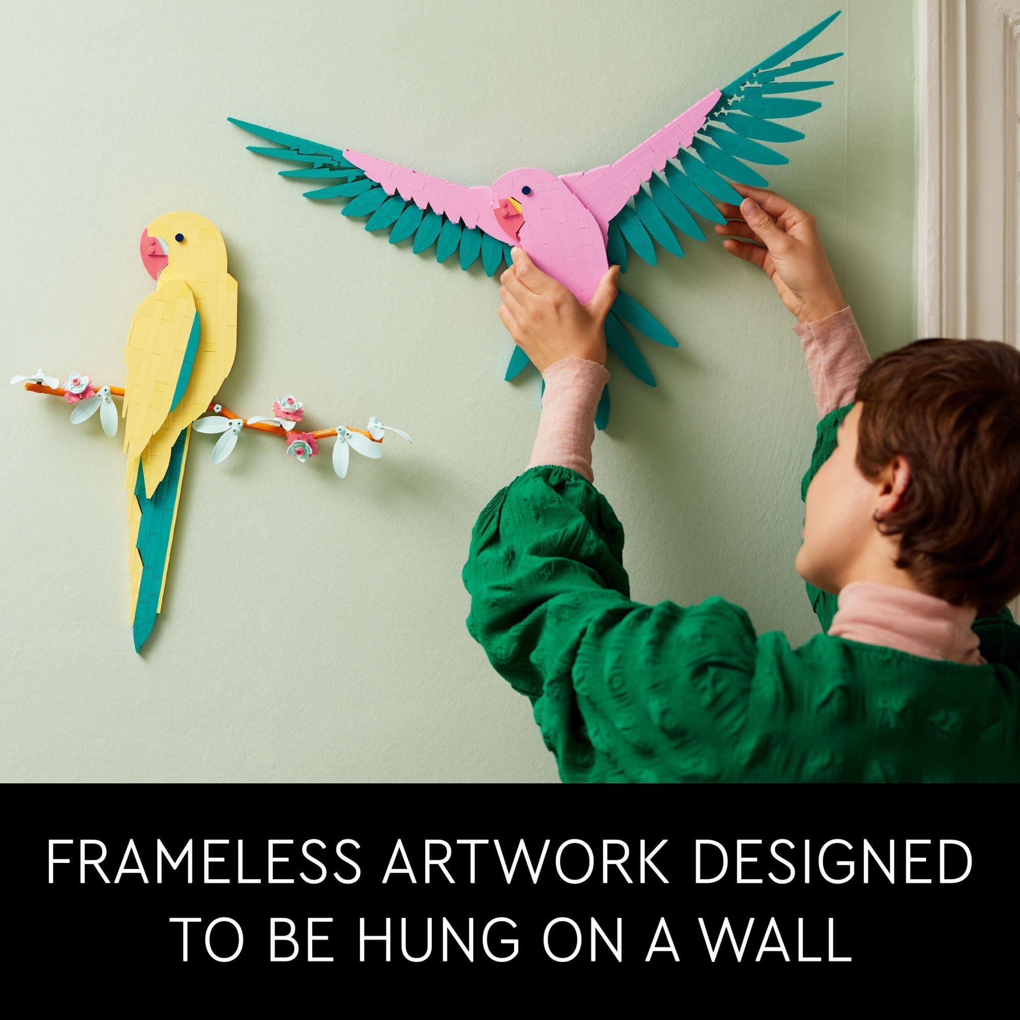 LEGO 31211 Art The Fauna Collection – Macaw Parrots, Nature Wall Artwork for Living Room