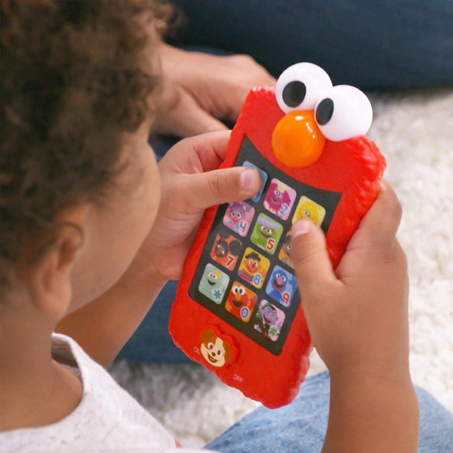 Just Play SESAME STREET Learn with Elmo Pretend Play Phone, Learning and Education, Officially Licensed Kids Toys for Ages 2 Up