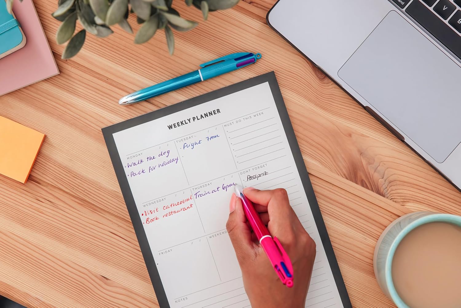 BIC 4 Color Smooth Gradient Retractable Ballpoint Pen, 1.0 mm Medium Point, 2-Count in Assorted Ink