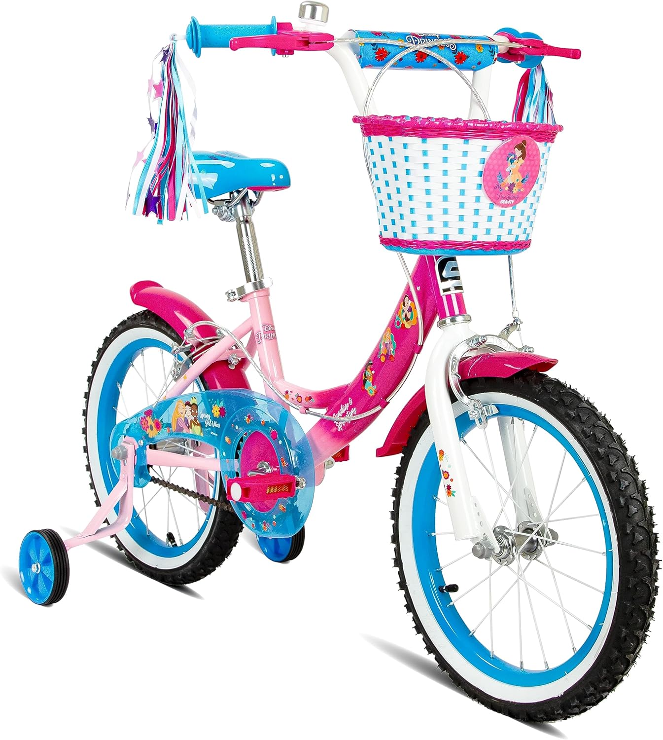 Spartan Disney Princess Bicycle, Rear Caliper Brakes, Easy Saddle Height Adjustment, Colorful, 4 Years+ - 16 Inches