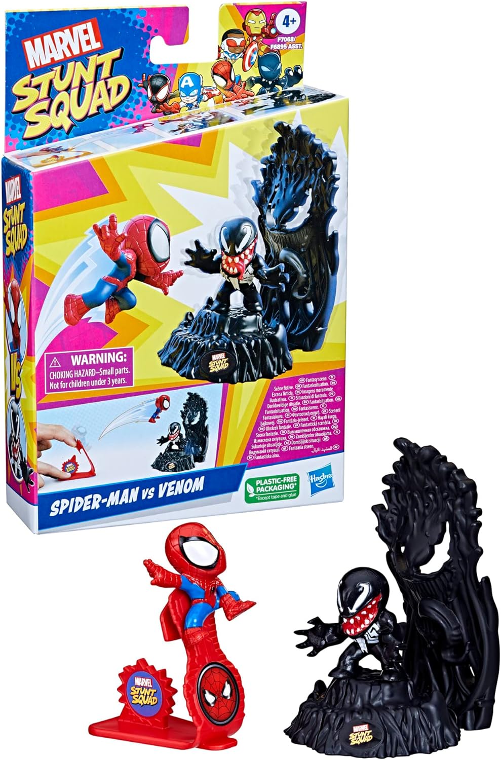 Marvel Stunt Squad Spider-Man vs. Venom Playset, 1.5-Inch Super Hero Action Figures.