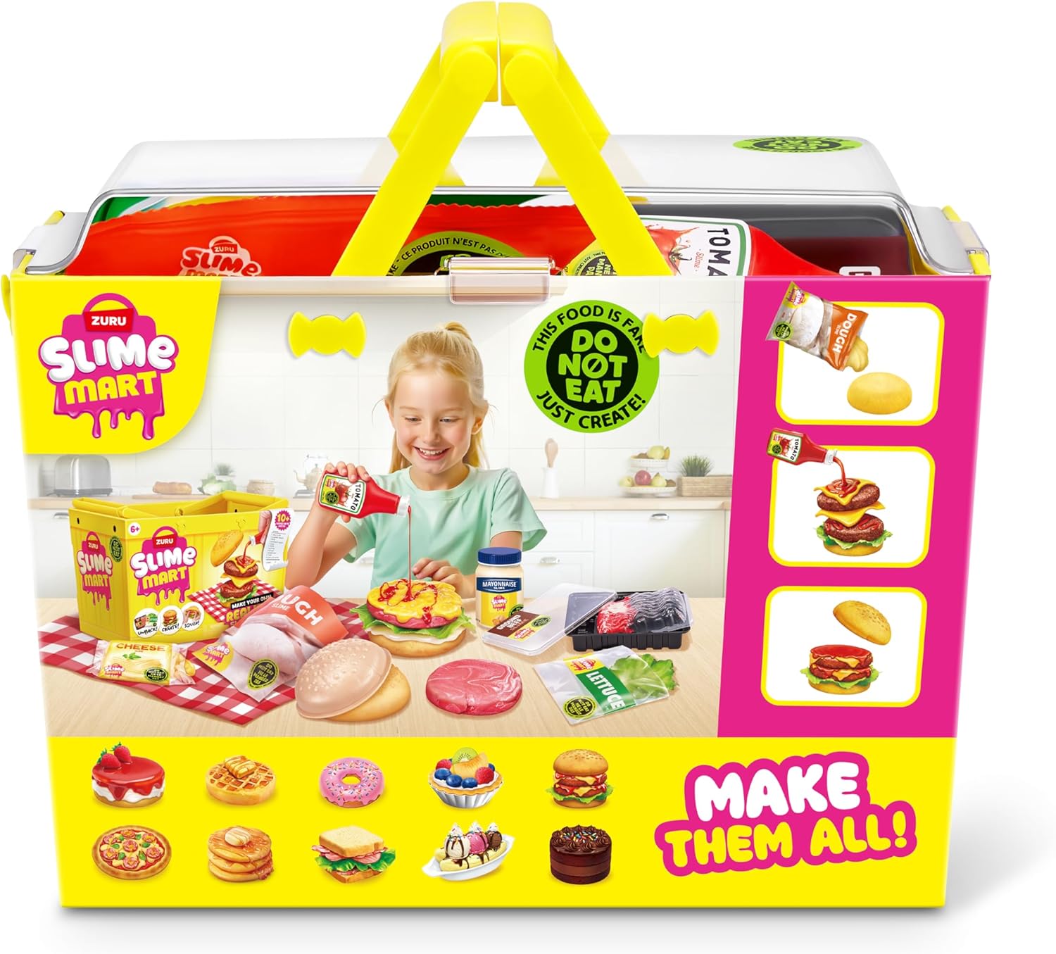 سلة صغيرة من زورو، لعبة، فنون وحرف يدوية للأطفال والكبار، مجموعة صنع الوحل الناعم - مجموعة الوحل للبنات من سن 6 إلى 10 سنوات - فكرة هدية ممتعة للأولاد والبنات - ألعاب فيدجيت - ألعاب حسية (برجر)