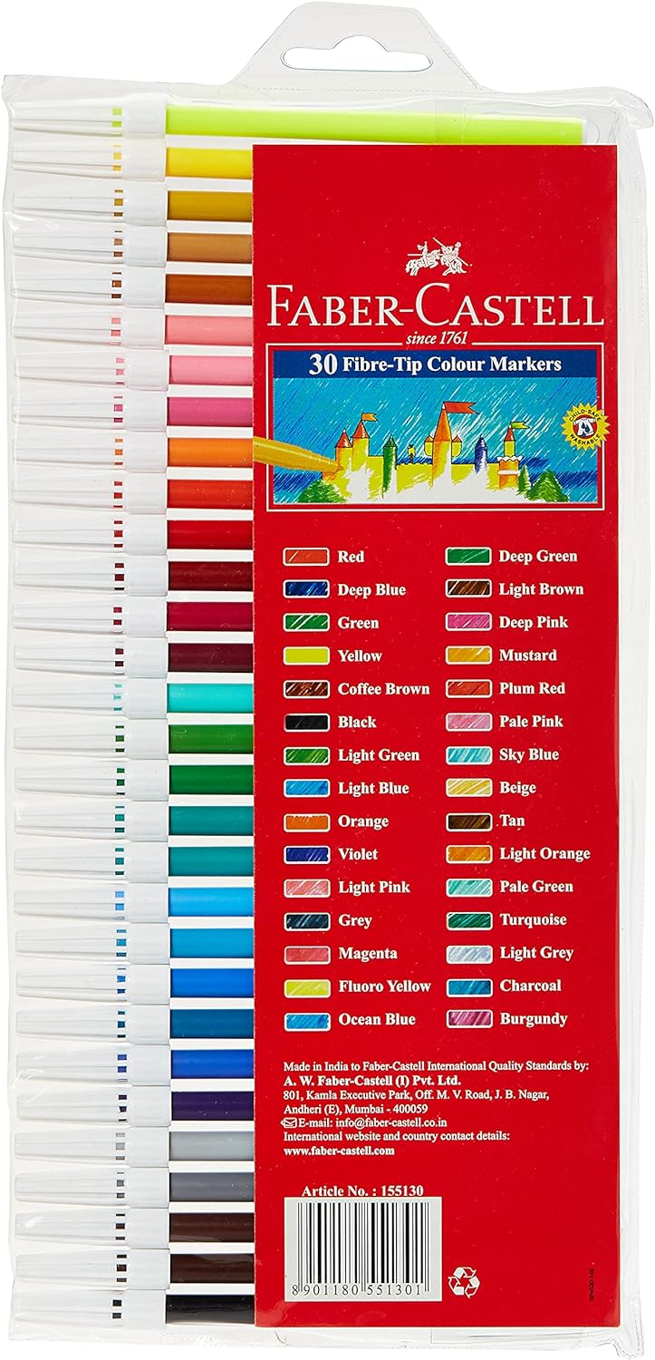 Faber Castell-Sketch Fibre Tip Pens Set Of 30-Fcin155130