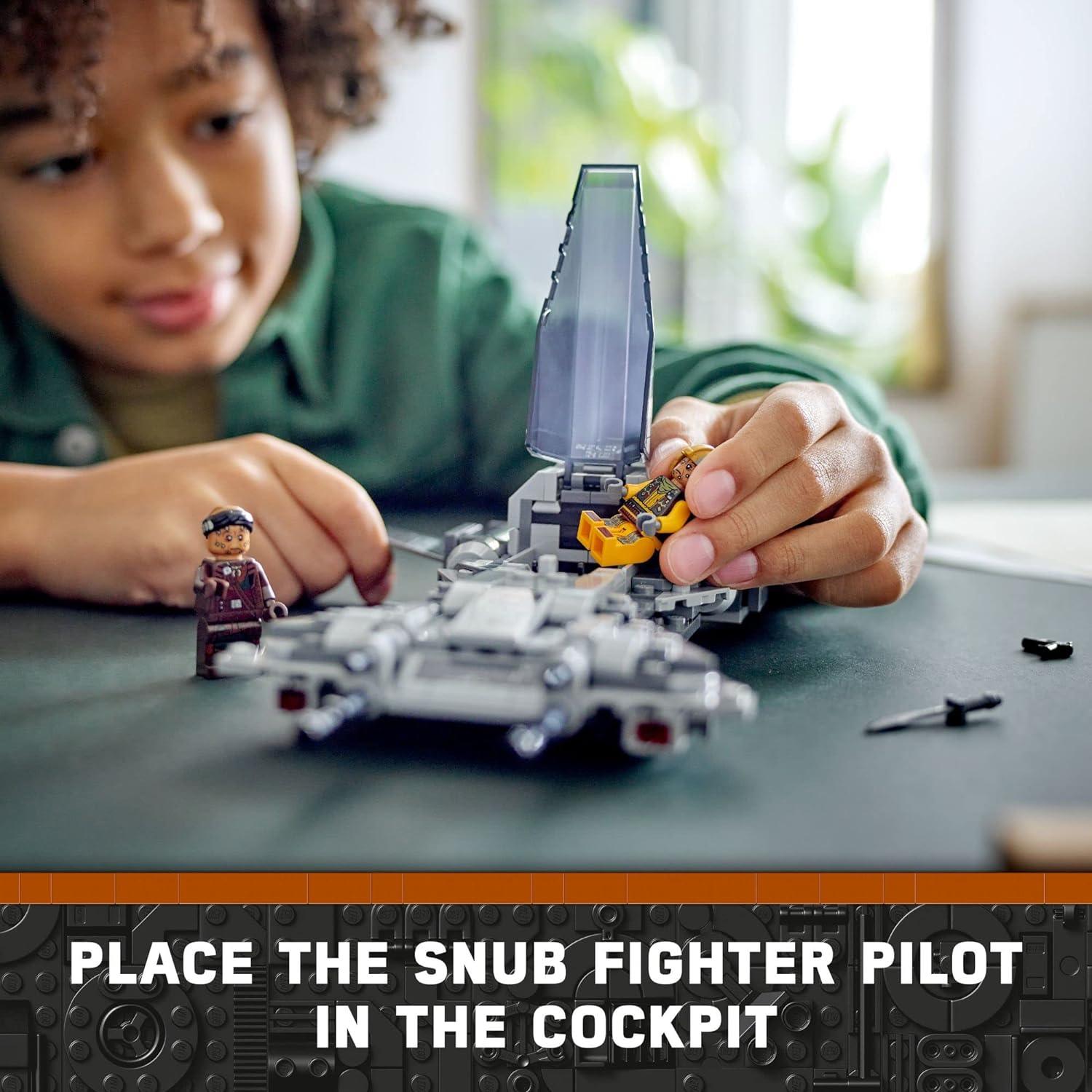 مجموعة لعب ستار وورز بايرات سناب فايتر من ليجو 75346 قابلة للبناء، تتميز بطيار قرصان وشخصيات ريشة من الموسم الثالث من ماندالوريان