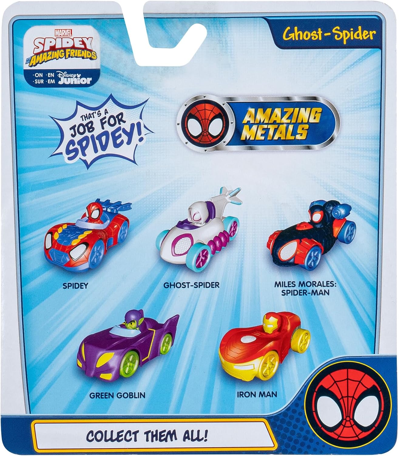 Disney Junior Marvel Spidey and his Amazing Friends Amazing Metals Race Car 1:64 Scale - Ghost-Spider