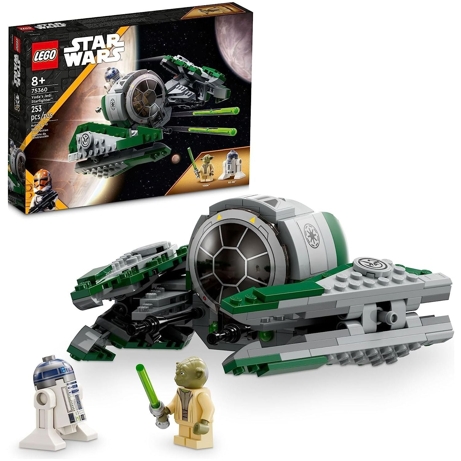 LEGO 75360  Star Wars The Clone Wars Yoda’s Jedi Starfighter Star Wars Collectible for Kids Featuring Master Yoda Figure with Lightsaber Toy