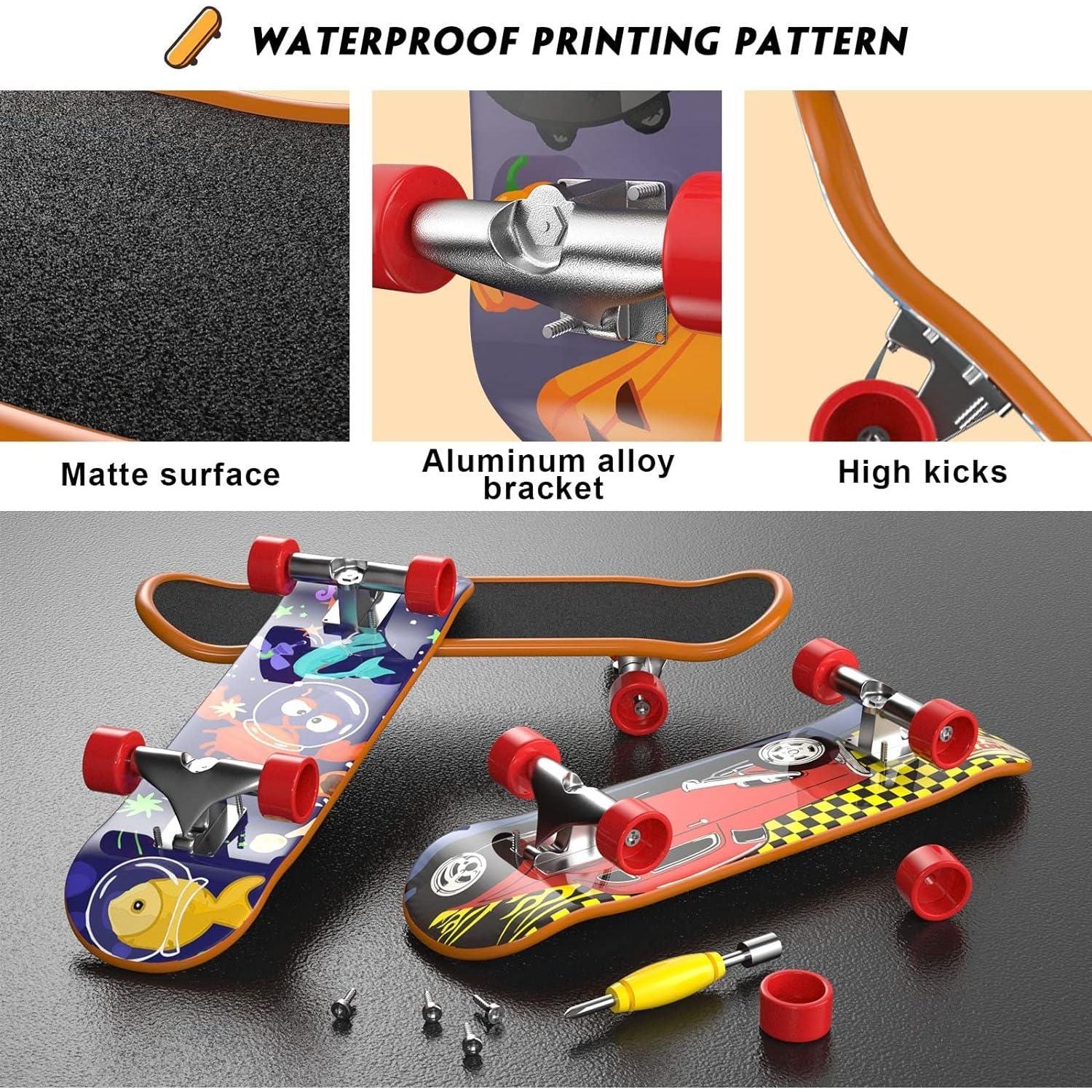 TIME4DEALS لوحة أصابع صغيرة تزلج على الجليد ألعاب 12 قطعة من لوحات الأصابع الاحترافية مجموعة حركة أطراف الأصابع الإبداعية، مجموعة أدوات تزلج صغيرة للمبتدئين، ألعاب رياضية للأصابع، هدايا الحفلات المبتكرة، هدية للأطفال