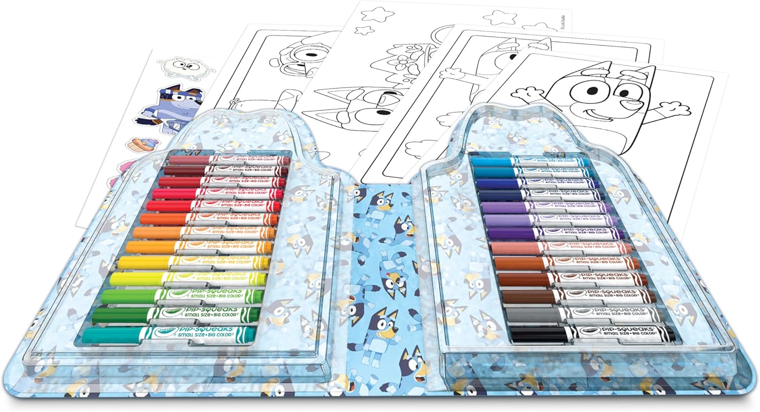 Crayola  Case with Colours & Stickers Bluey, Felt Pen Set, Colouring Pages, Stickers, 45 Pieces