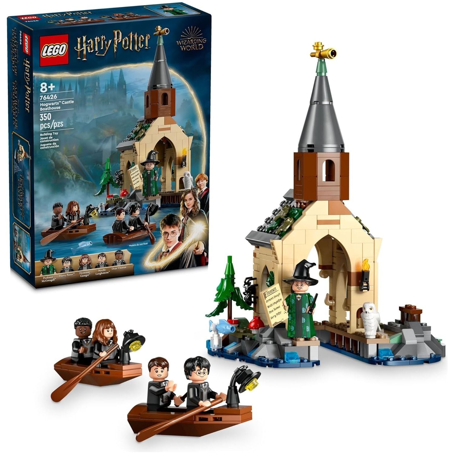 LEGO 76426 Harry Potter Hogwarts Castle Boathouse, Fantasy Harry Potter Toy for Boys and Girls with 2 Buildable Boats and 5 Minifigures, Castle Toy .